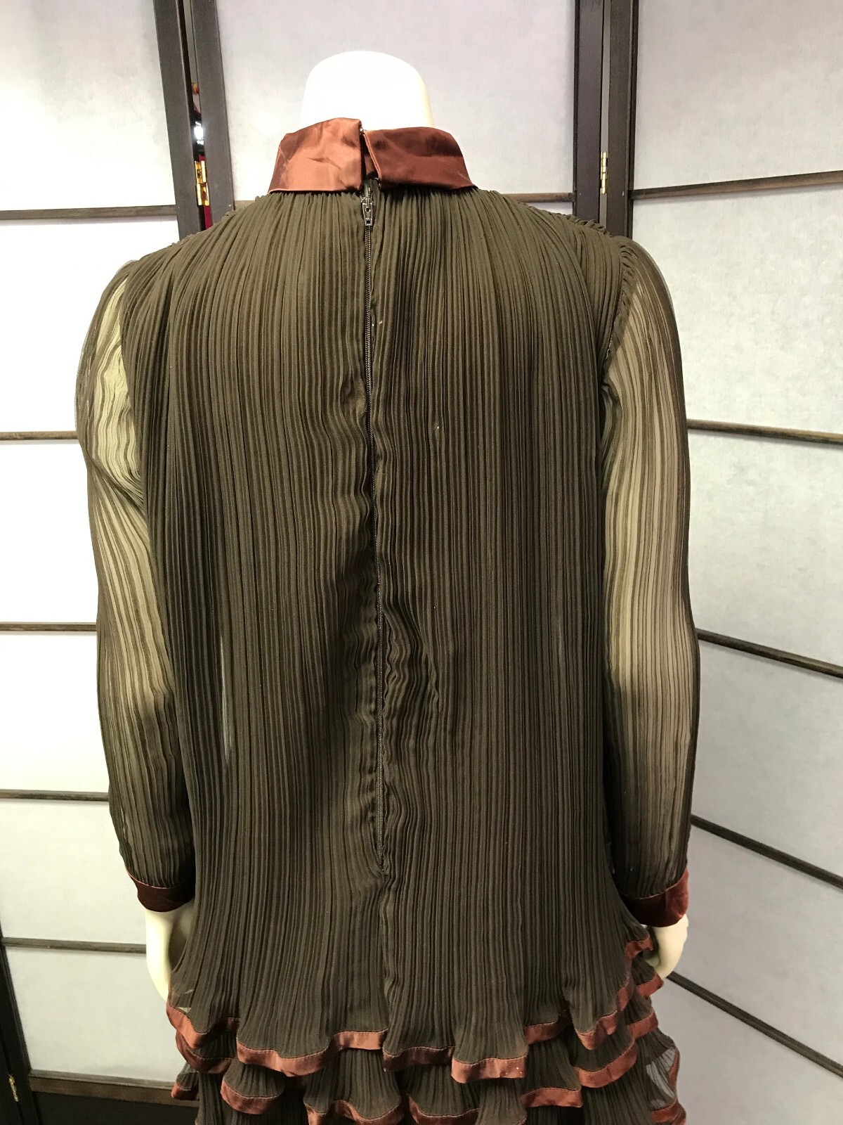 60s Vtg Brown Flapper Like Dress, Mod, Rockabilly, Retro, PinUp, GoGo, Space Age