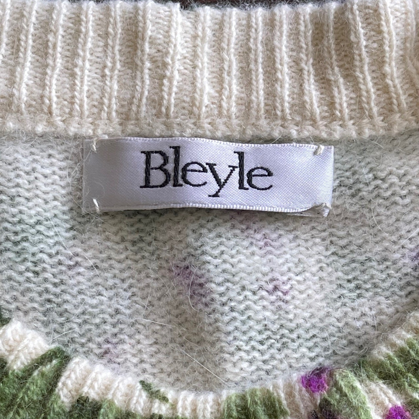 Bleyle Vintage Grape Vine Garden Floral Cardigan Sweater 90s Y2K Grandma