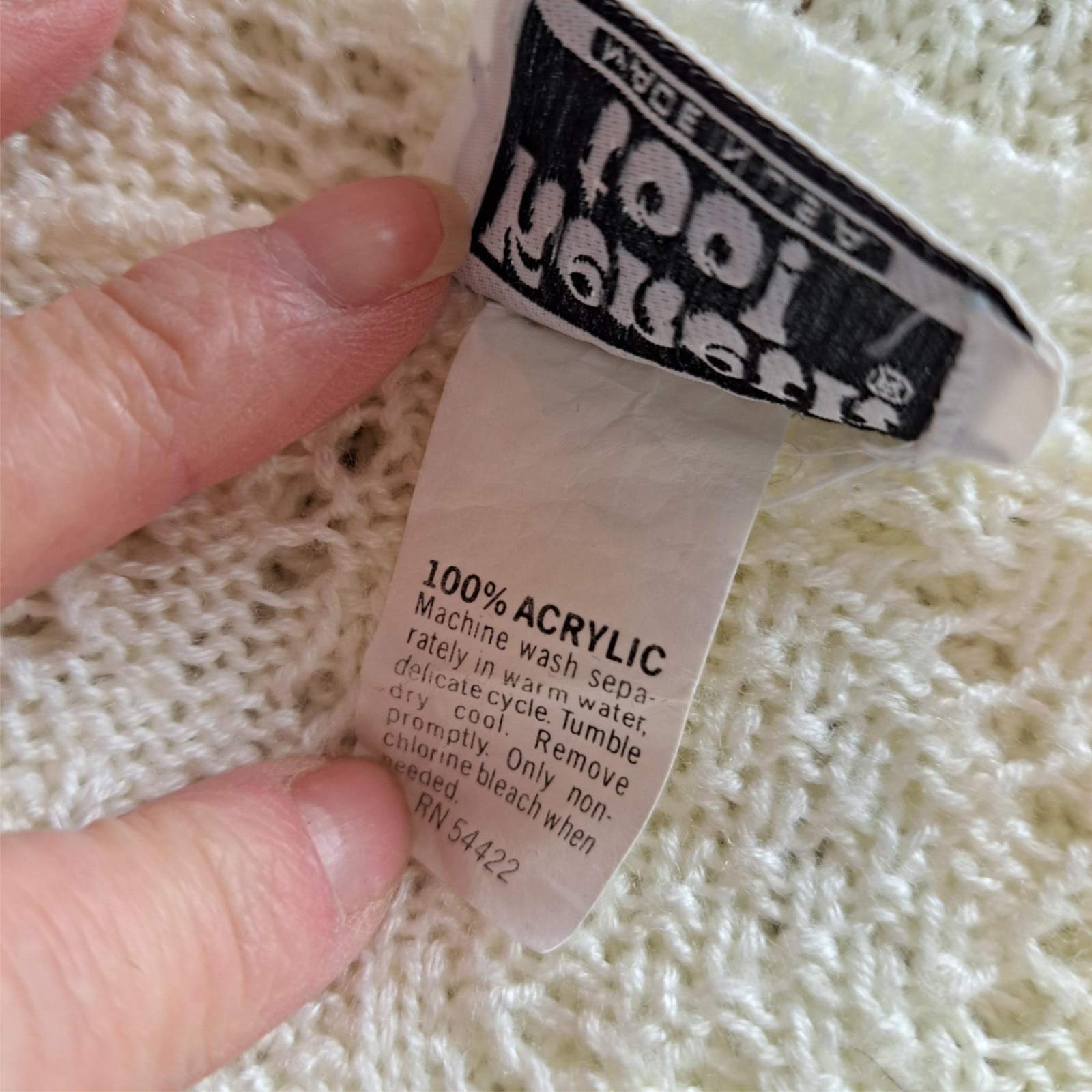 VTG Kenneth Too 1970s Sweater White Short Sleeves Boatneck Size M