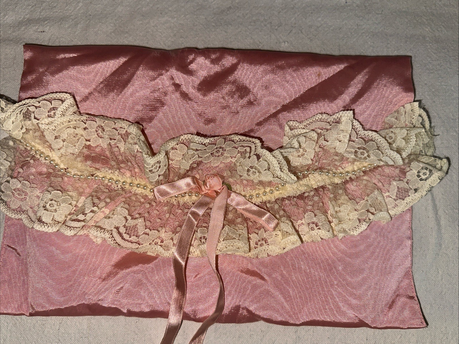 Vintage Victoria’s Secret Satin Taffeta Lingerie Bag And Gold Label Tap