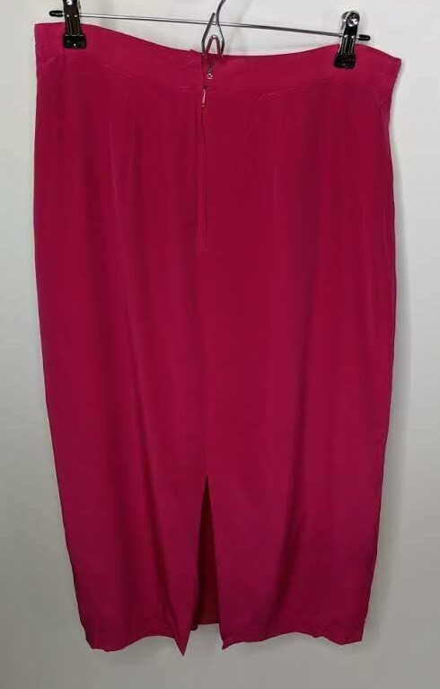 Skirt Hot Pink Vintage Silk Anne French Midi Straight Pencil Below Knee Mod 12