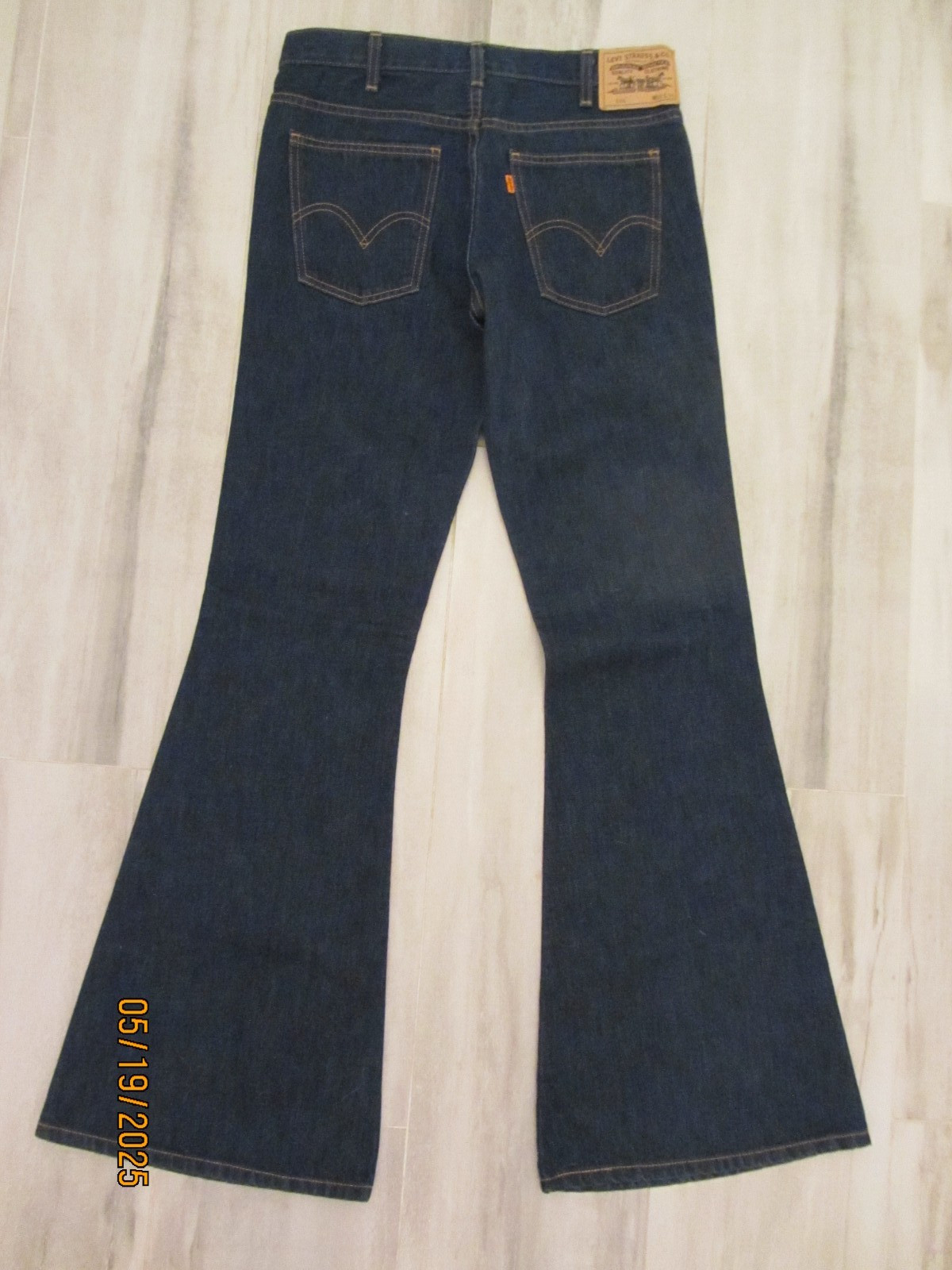 LVC Levi’s 684 Bell Bottom Orange Tab Flare (2013), USA Made, 29×34, EUC, $299