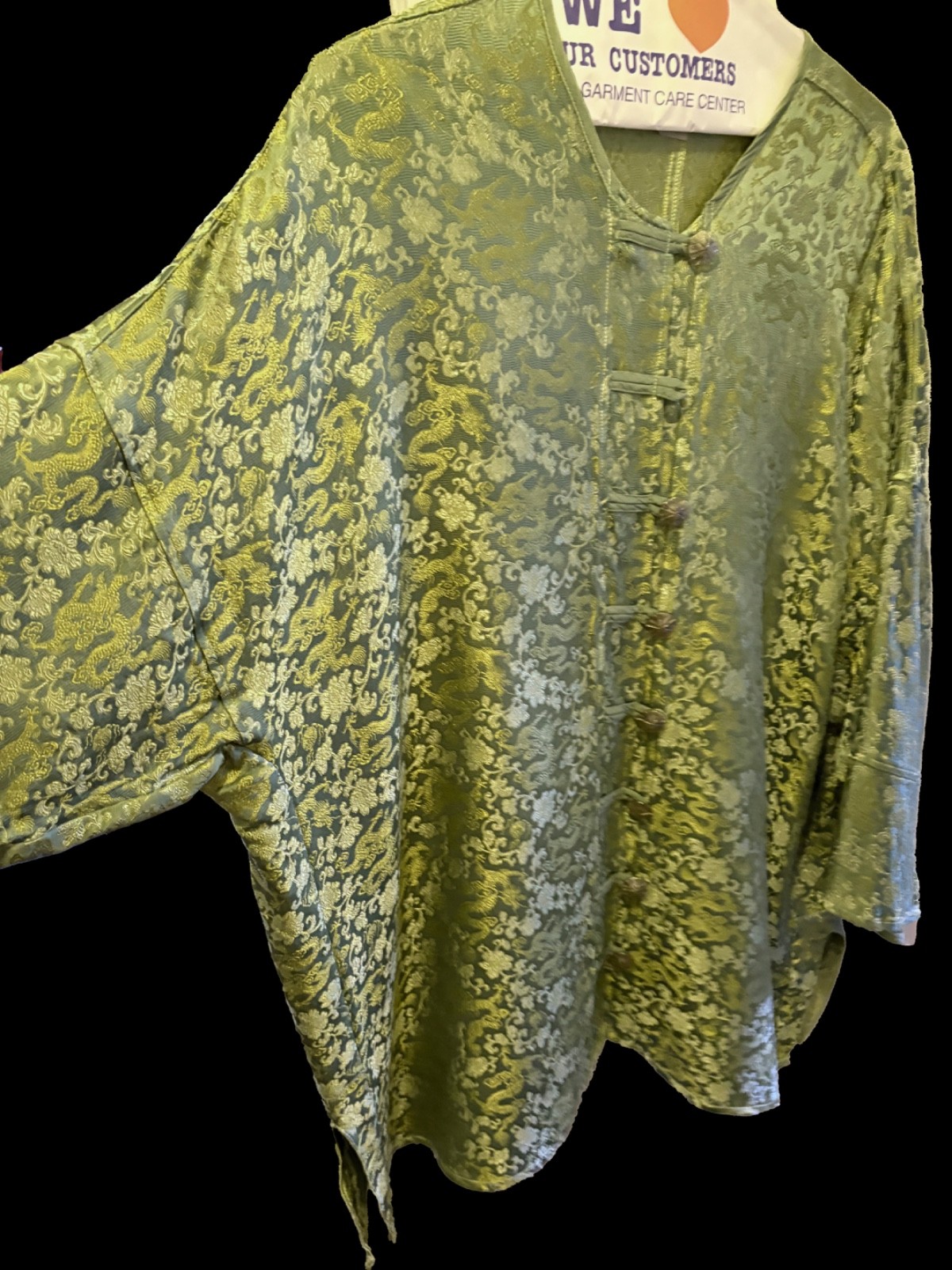 Vintage U Kristine St RRik Silk/ Rayon Jacquard Tunic 3XL