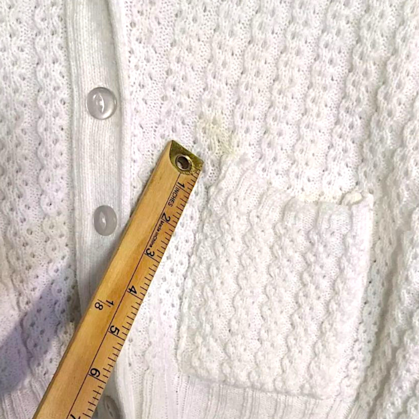 Miss Scotch English Vest Sweater Knit Retro 60s Secretary Acrylic Vintage*Stain*