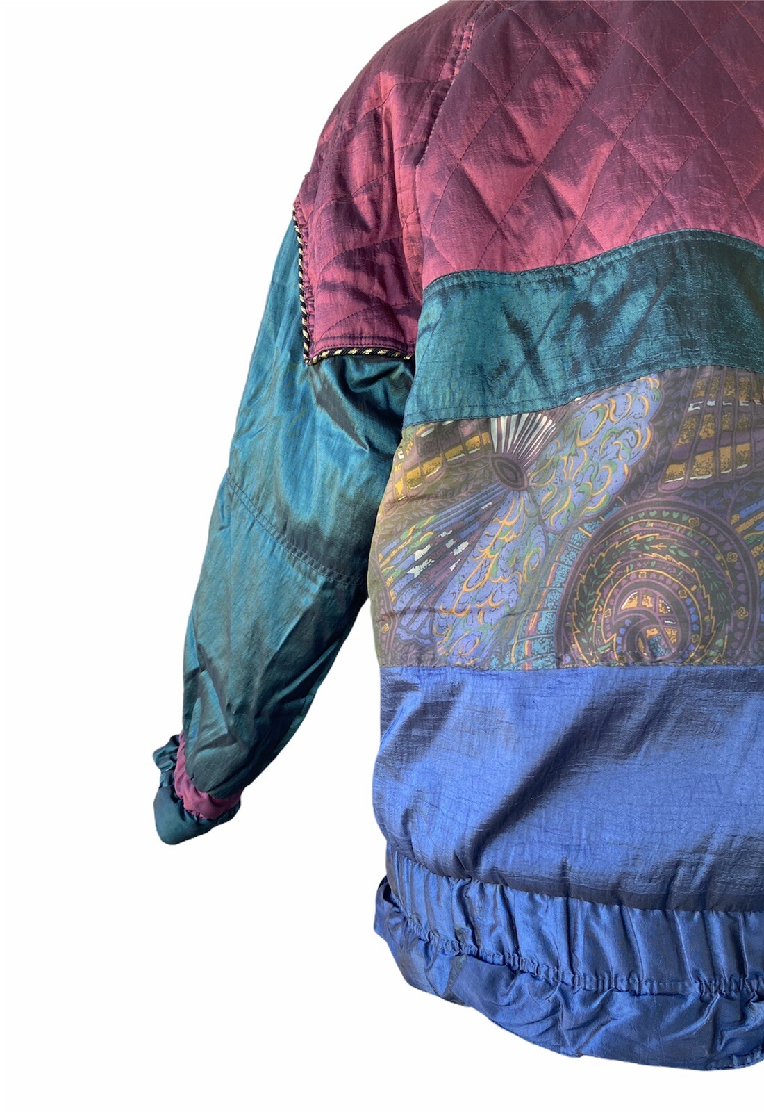 Vtg Women’s Metallic Patchwork Jacket Coat Size Medium 80s 90s Iconic OG