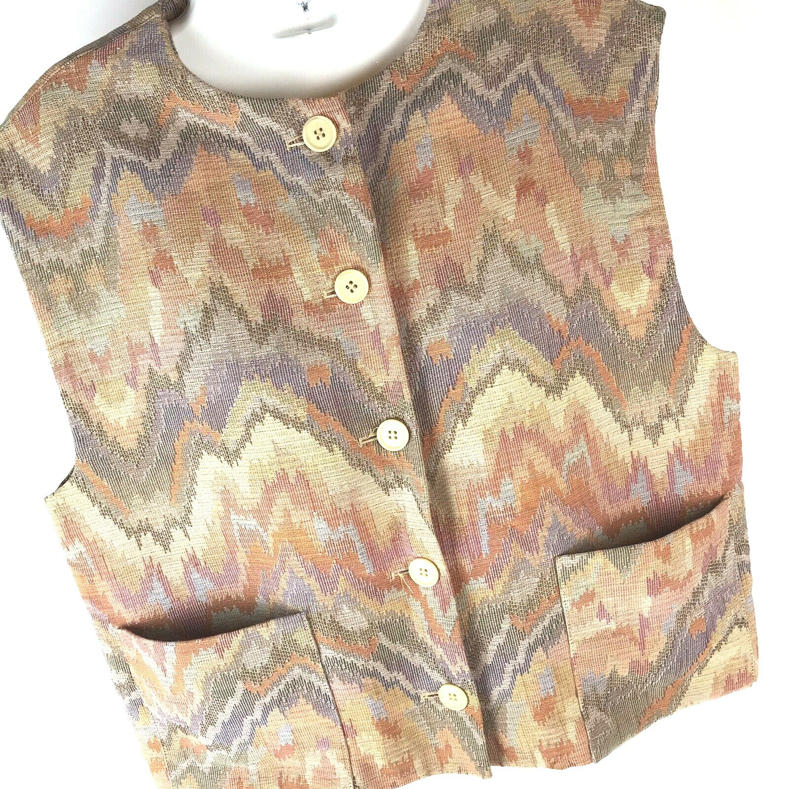 VTG Vest 70’s Southwest Blanket Style Sz 10 Cotton Rayon Festival Jack Winter
