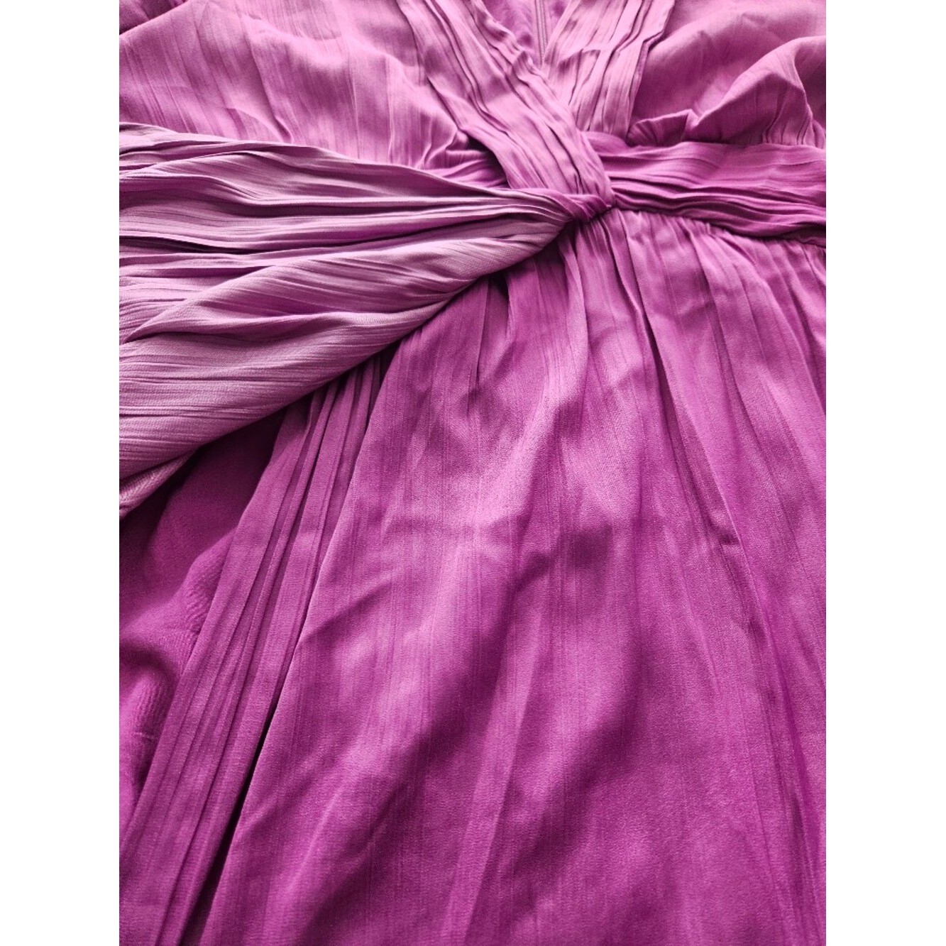 By Anthropologie Pleated V-Neck Vibrant Mini Dress Sz 8 Purple Date Night Flowy