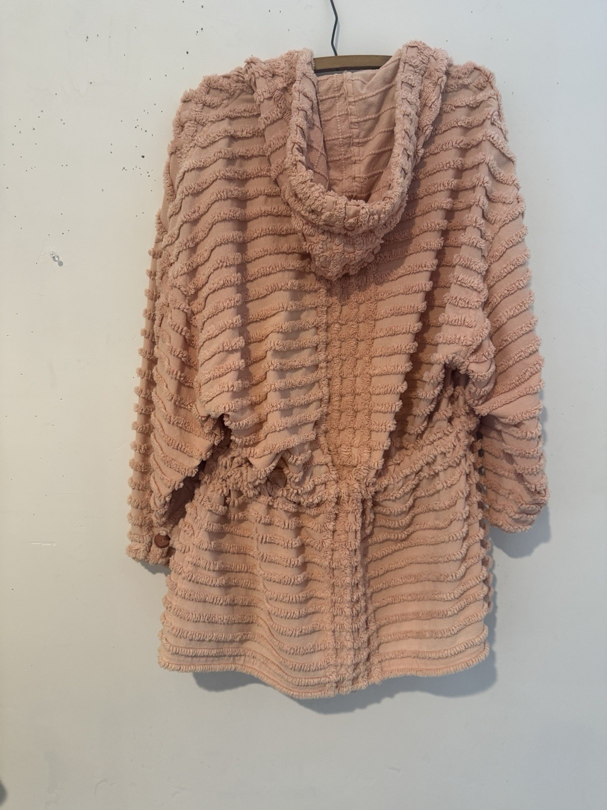 Vintage Chenille Jacket W Tie Peach Kokonuts Laguna Beach M/L One Of A Kind