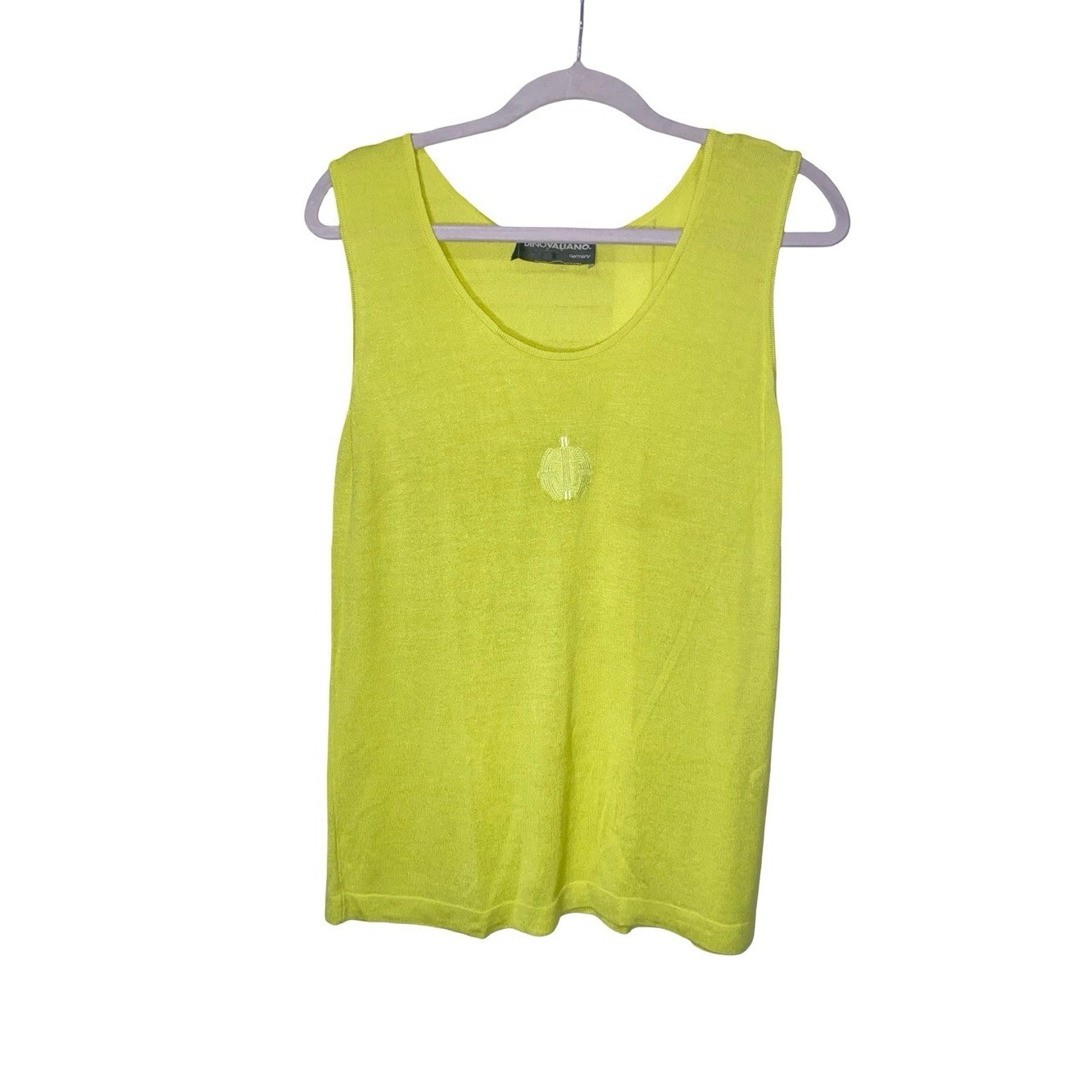 VTG Dino Valiano Germany Lime Green Knit Tank Top – Size M – European Luxury