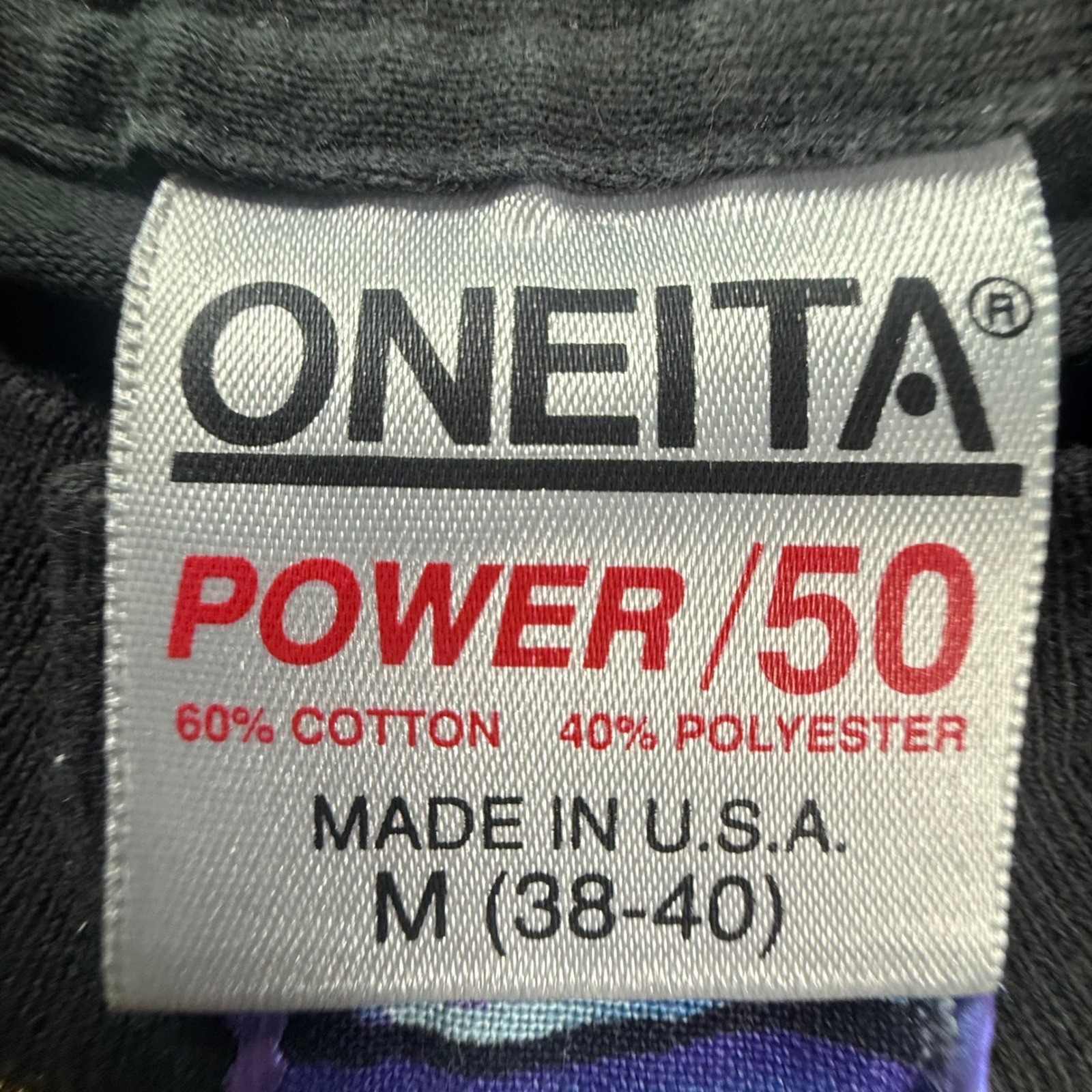 Vintage Oneita Power 50 Southwestern Chili Pepper Graphic T-Shirt Black Medium