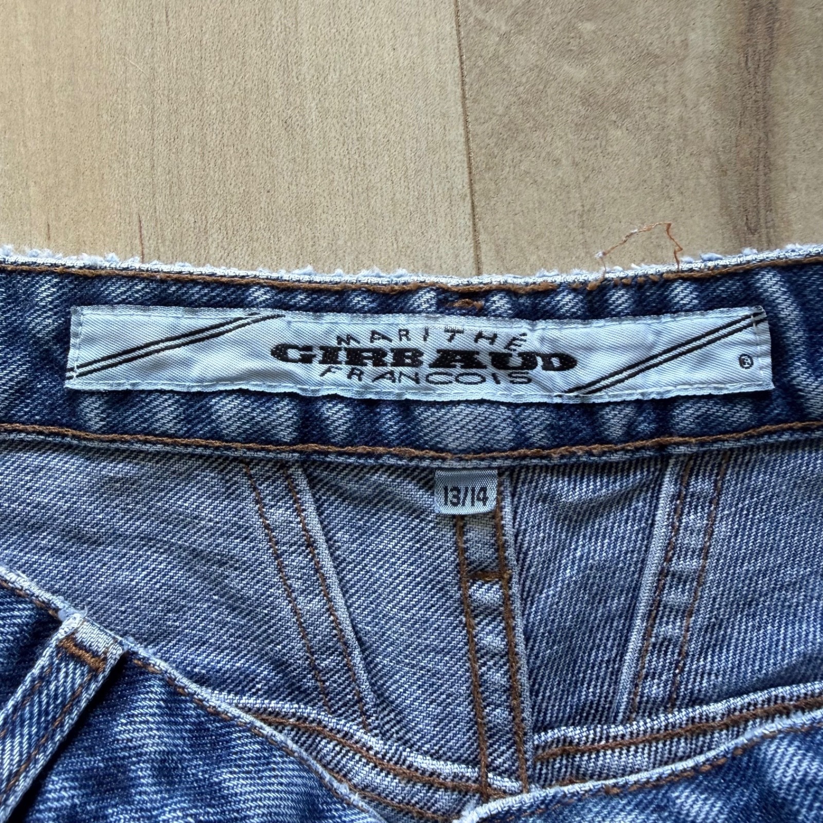 Vintage Stonwashed 90’s Marithé François Girbaud V-Panel Fly Tag Jeans Sz 13 14