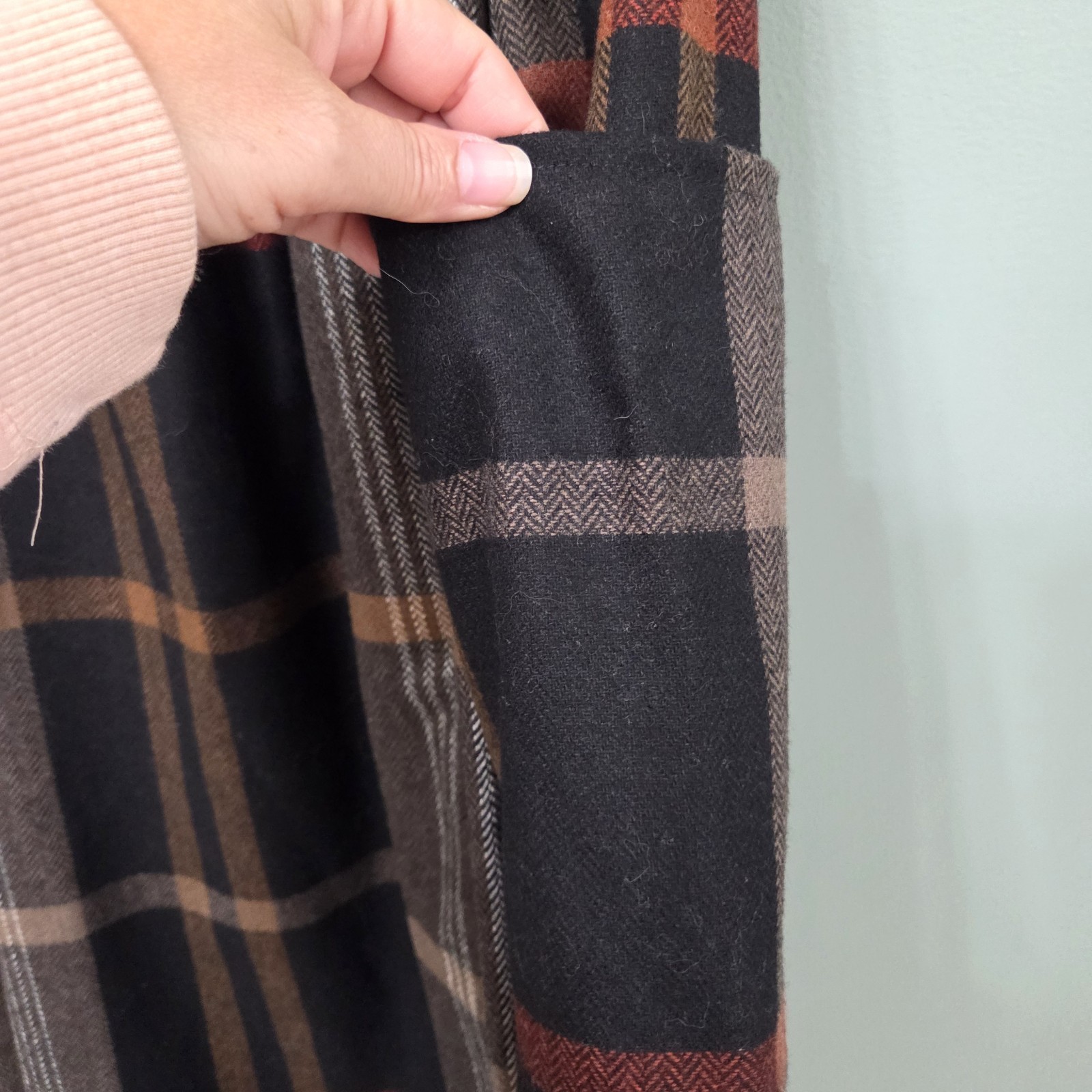Vintage Jerri Allen Wool Skirt Deep Front Pockets Size 25 Farmhouse Cottagecore