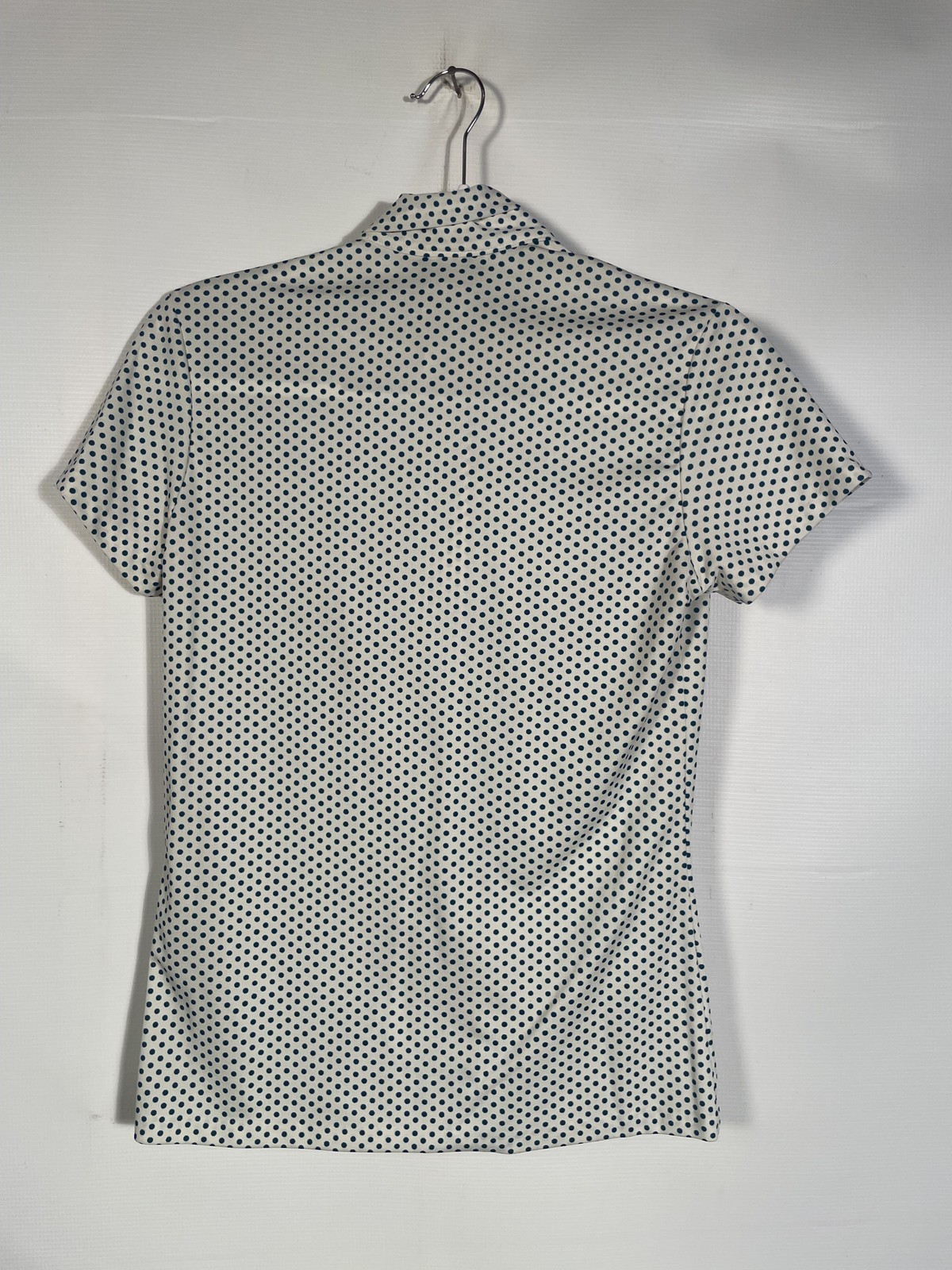 Vintage 1970’s Blue Polka Dot Blouse With Collar Tie Size S