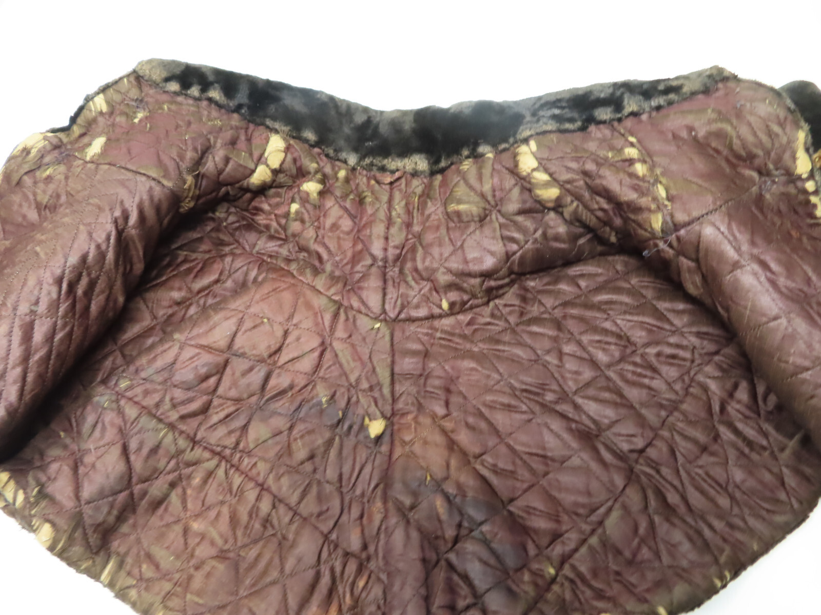 Antique Victorian Capelet Cape Pom Poms Quilted Lining