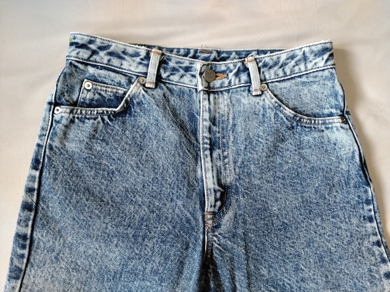 Vintage Edwin Acid Wash Tapered Jeans Made In Japan High Rise Light Blue…