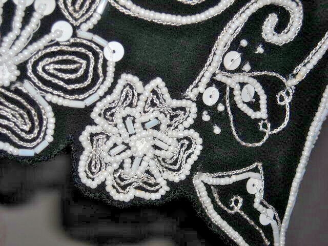 Vintage NWT Sheer Black White Beaded Long Open Top Size 4 Together (Spiegel)