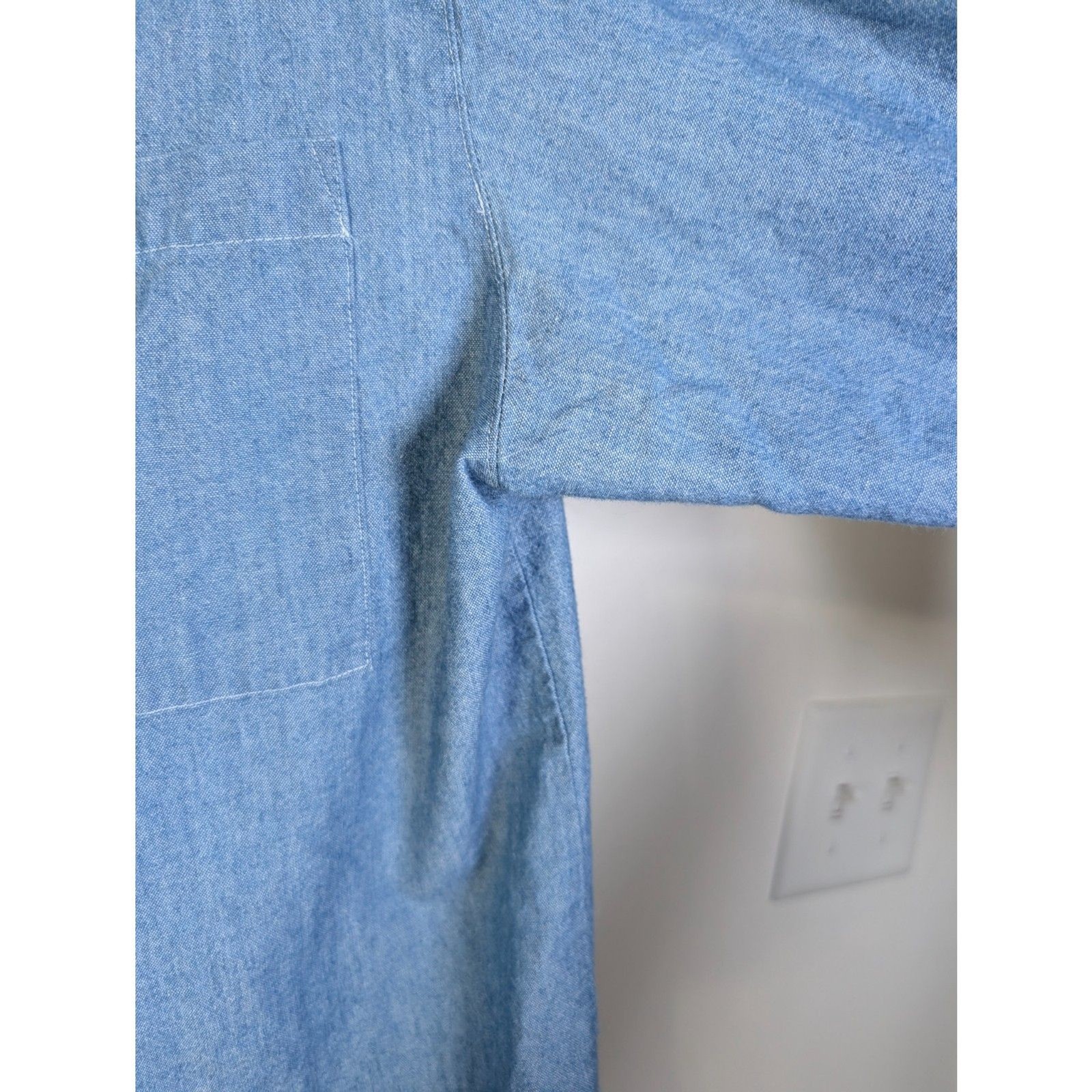 Vintage BellePointe Chambray Shirt Patriotic Star Buttons Americana Cottagecore