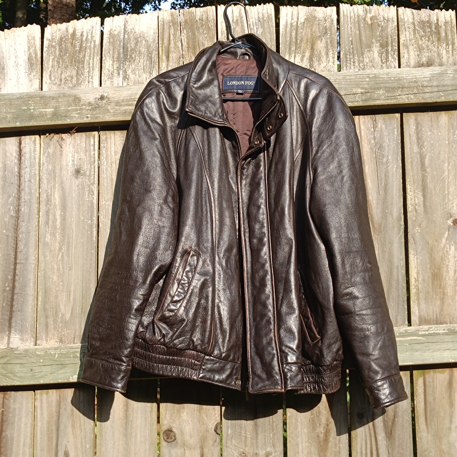 Vintage London Fog Leather Jacket – Black Bomber Jacket Unisex