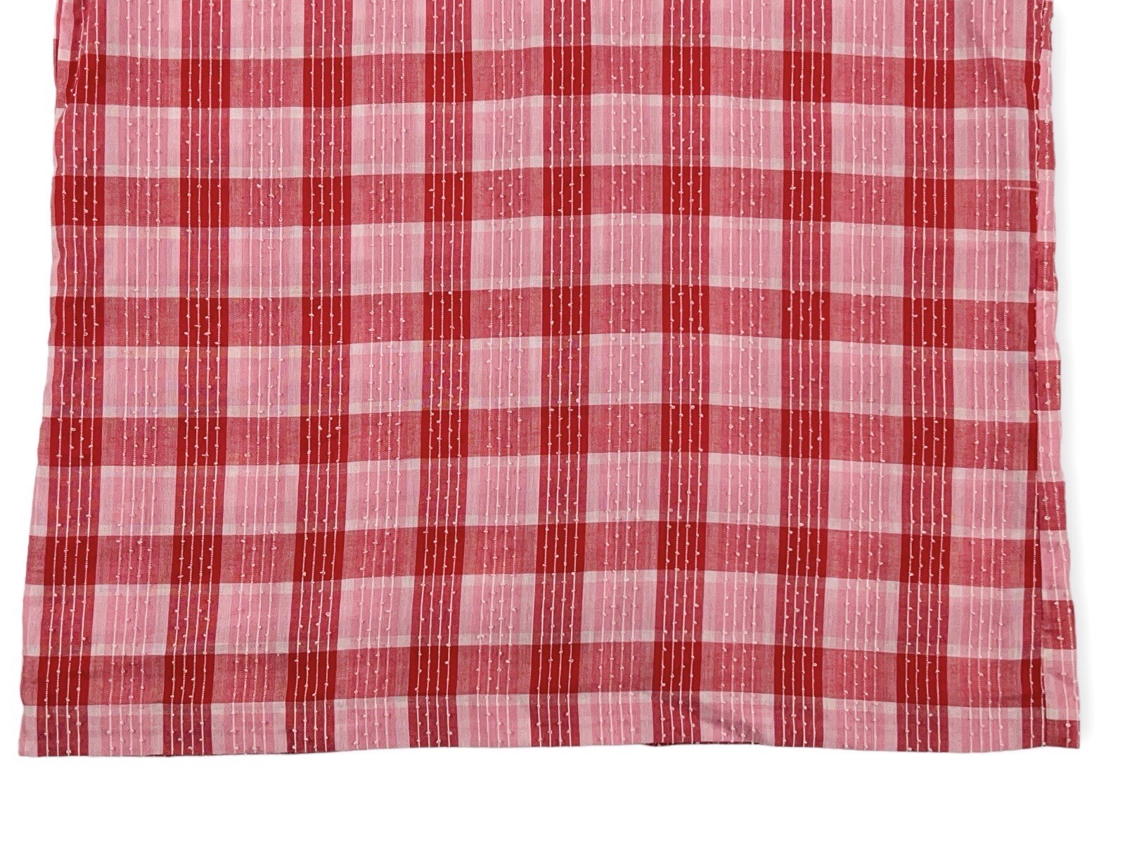 VINTAGE 50S RED PLAID SWISS DOT BLOUSE SIZE 14 NEW FASHION CREATION ROCKABILLY