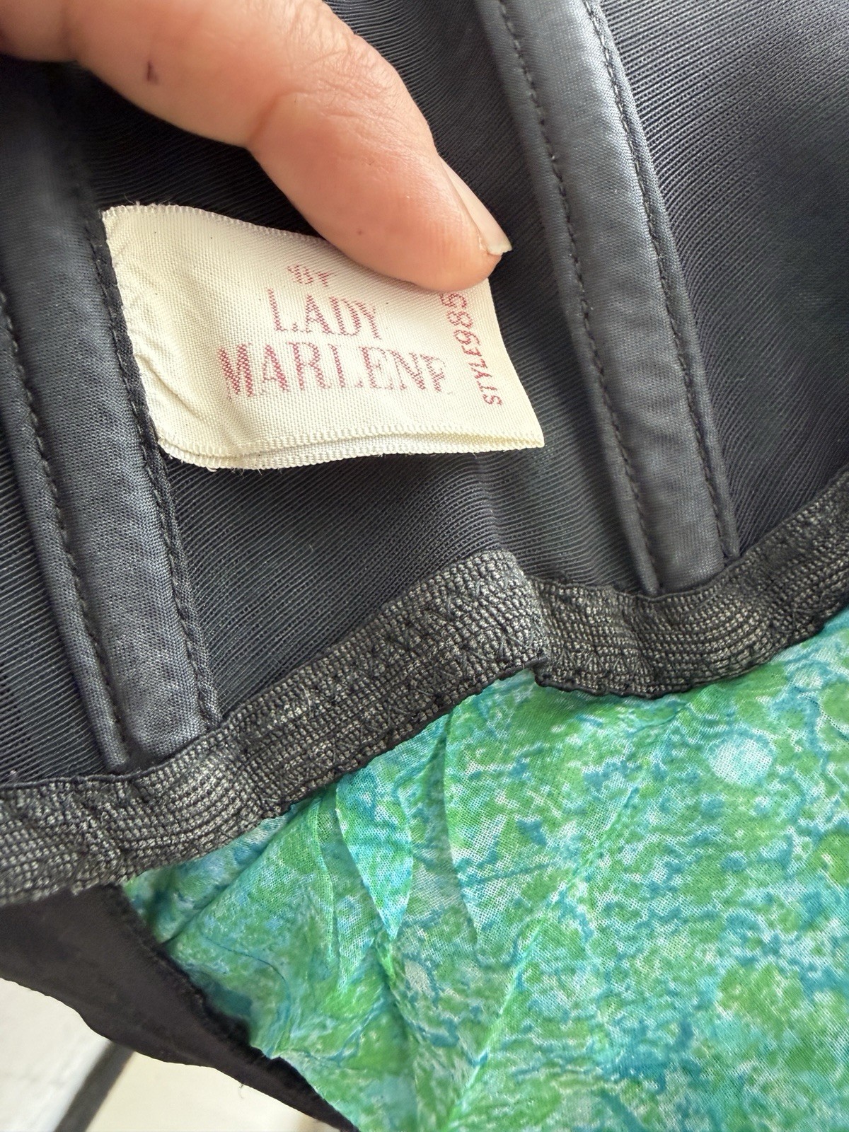 vintage Lady Marlene Corset Bra Top Strapless Bustier lace 1950s Black 34 B