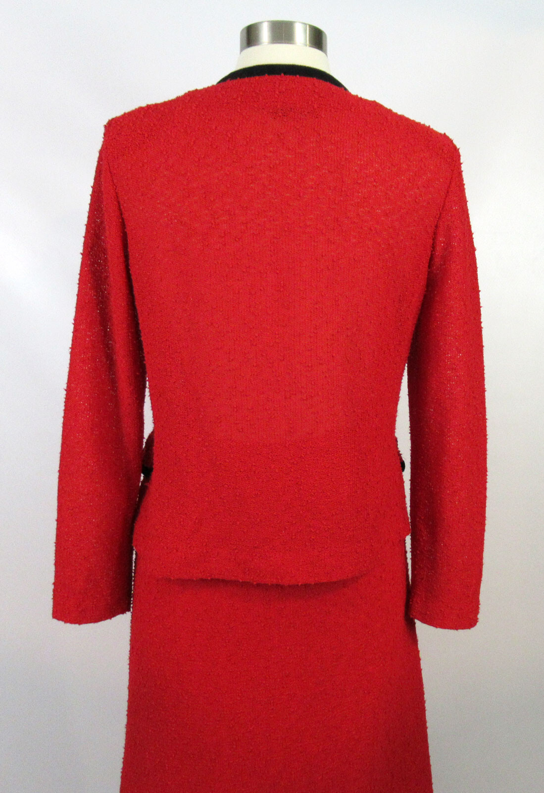 Vintage 1970s 1980s Red Wilroy Traveler suit jacket and skirt