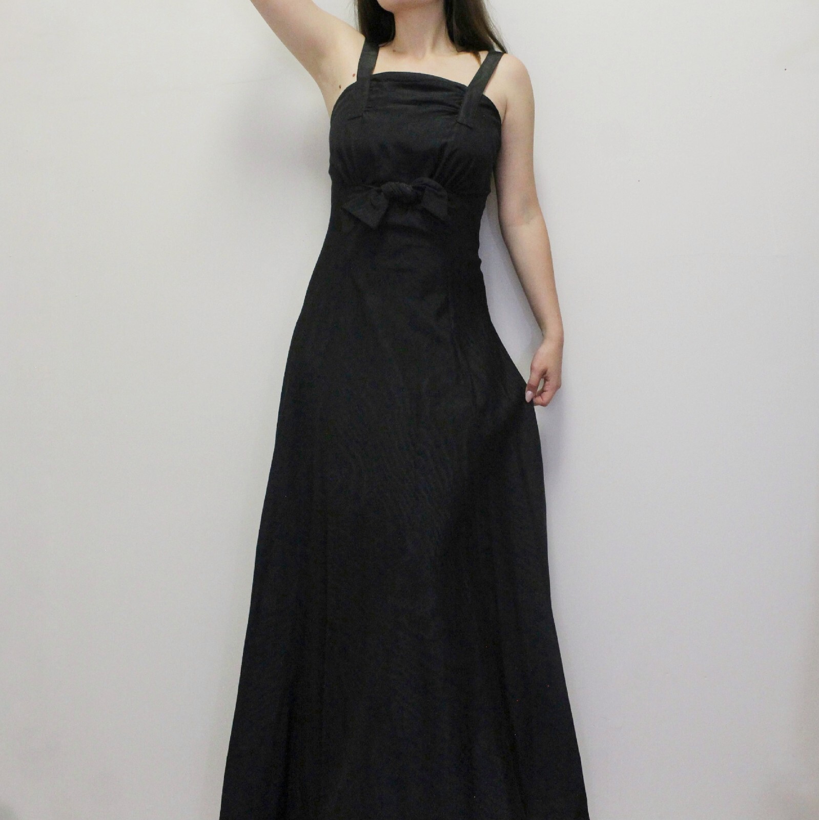 Vintage 30s/40s Black Evening Gown Elegant Maxi Dress