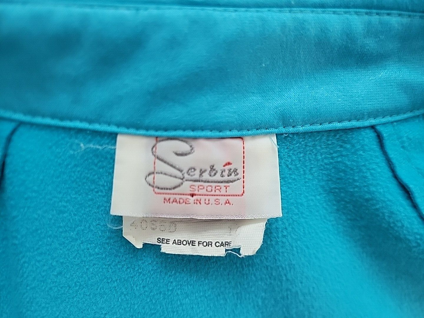 VINTAGE TEAL AQUA SERBIN SPORT Jacket Car COAT Women’s SIZE 10 Mod Made IN USA
