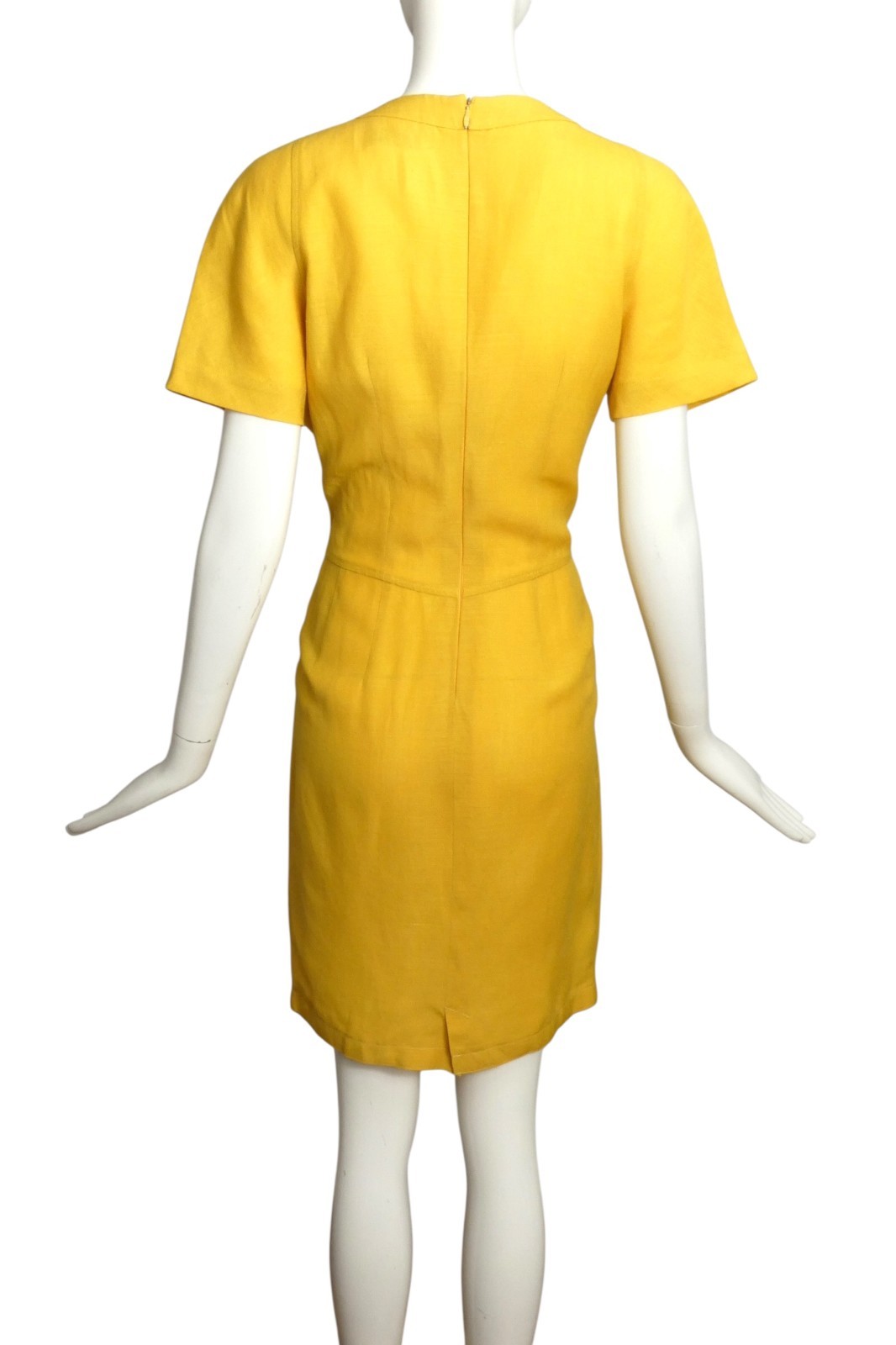 CHRISTIAN LACROIX- 1990s Yellow Linen Shift Dress, Size 4