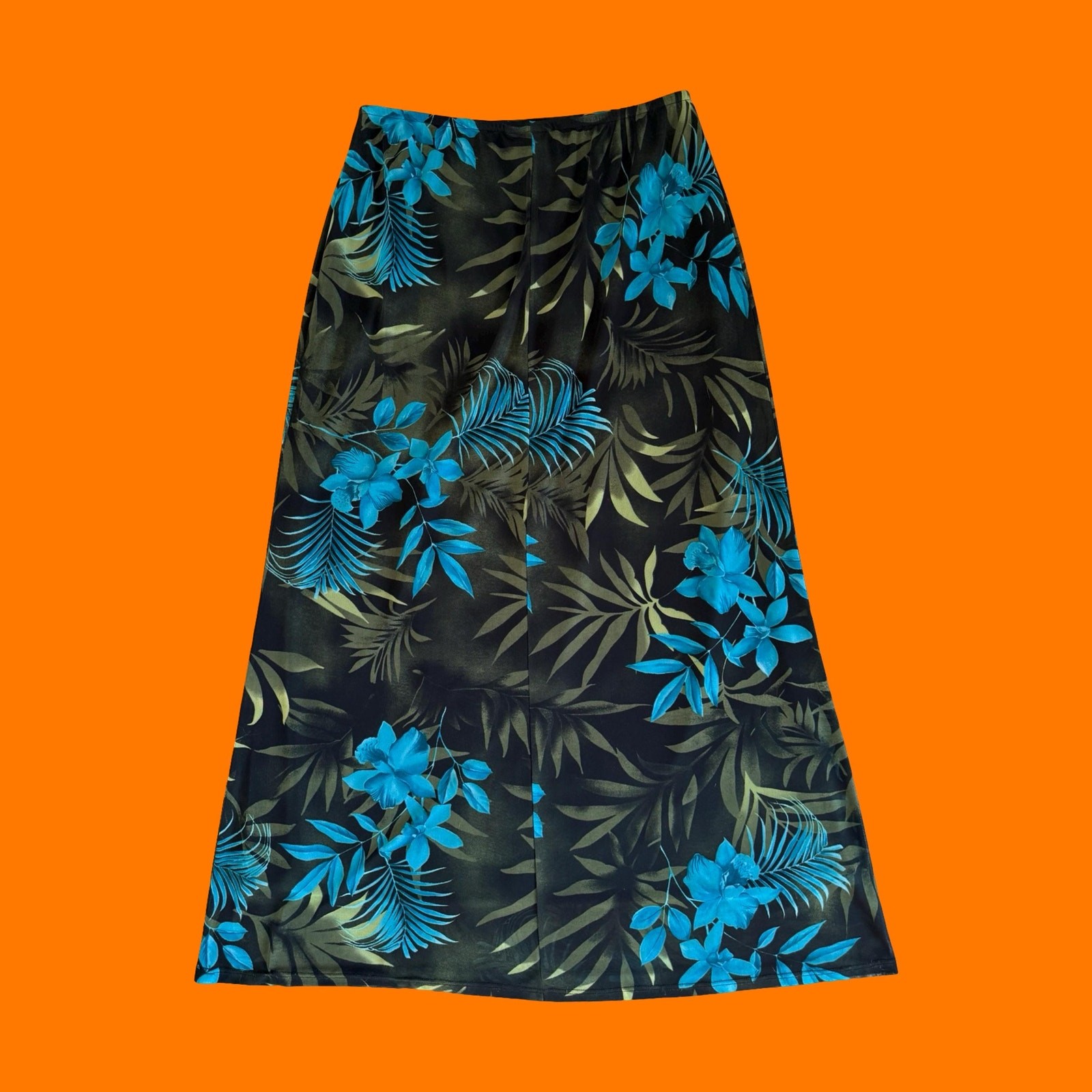 90’s 00’s vintage tropical floral mesh y2k maxi skirt LARGE