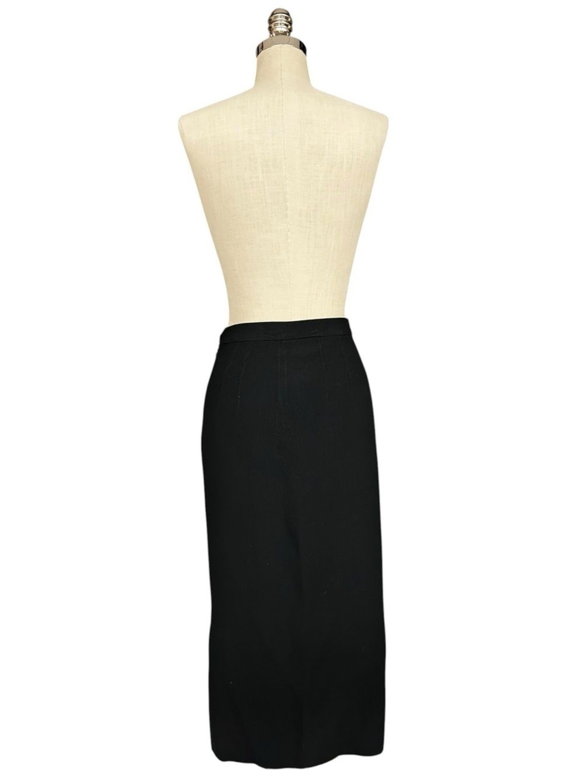 Vintage Zelda Black Wiggle Pencil Skirt Size 4 USA Midi Career Classic