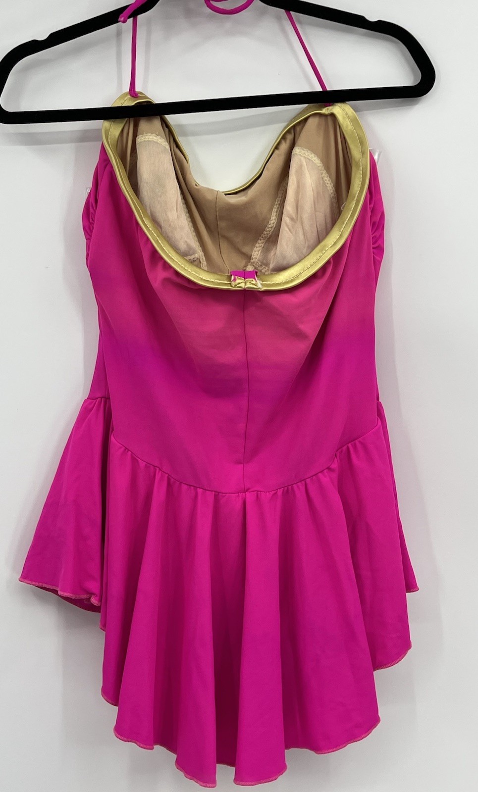 Vintage Rose Marie Reid Skirted Swimsuit Size 16 One Piece Hot Pink USA Made