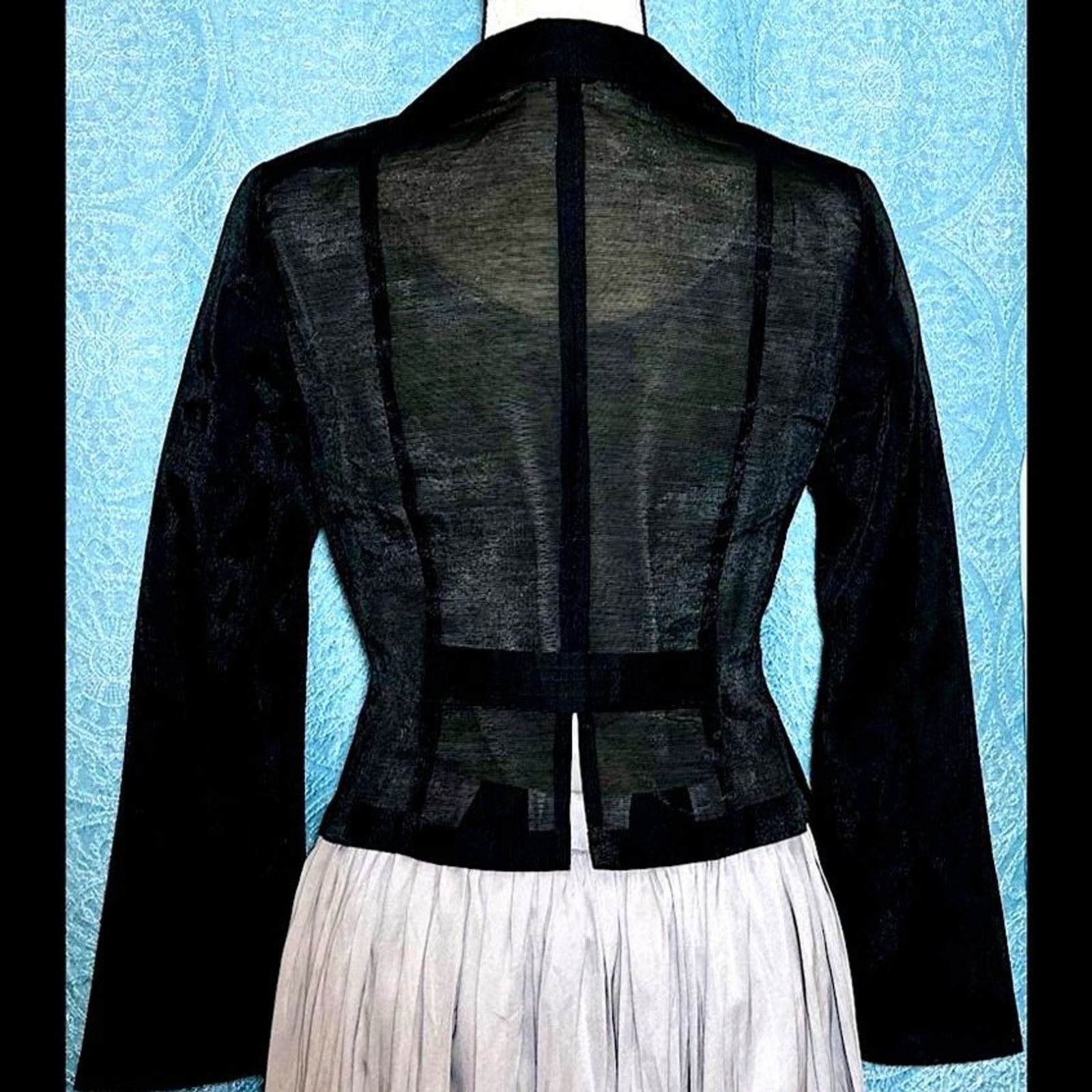 Vintage LiibeZone Sheer Black Fitted Blazer Sz S