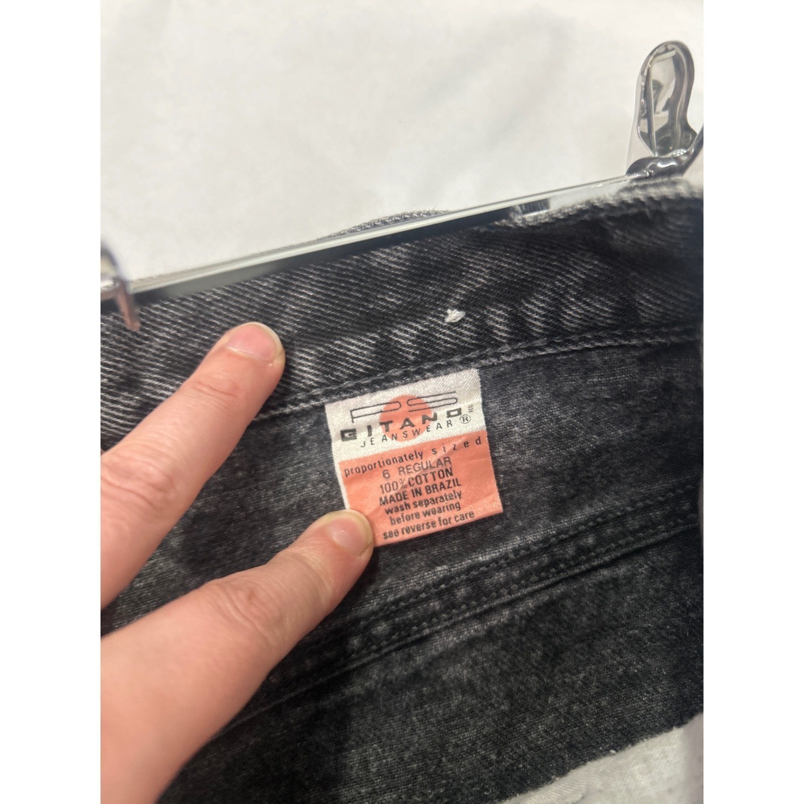 Vintage 80s PS Gitano Mom Jeans 6 High Waist Charcoal Acid Wash Tapered Grunge
