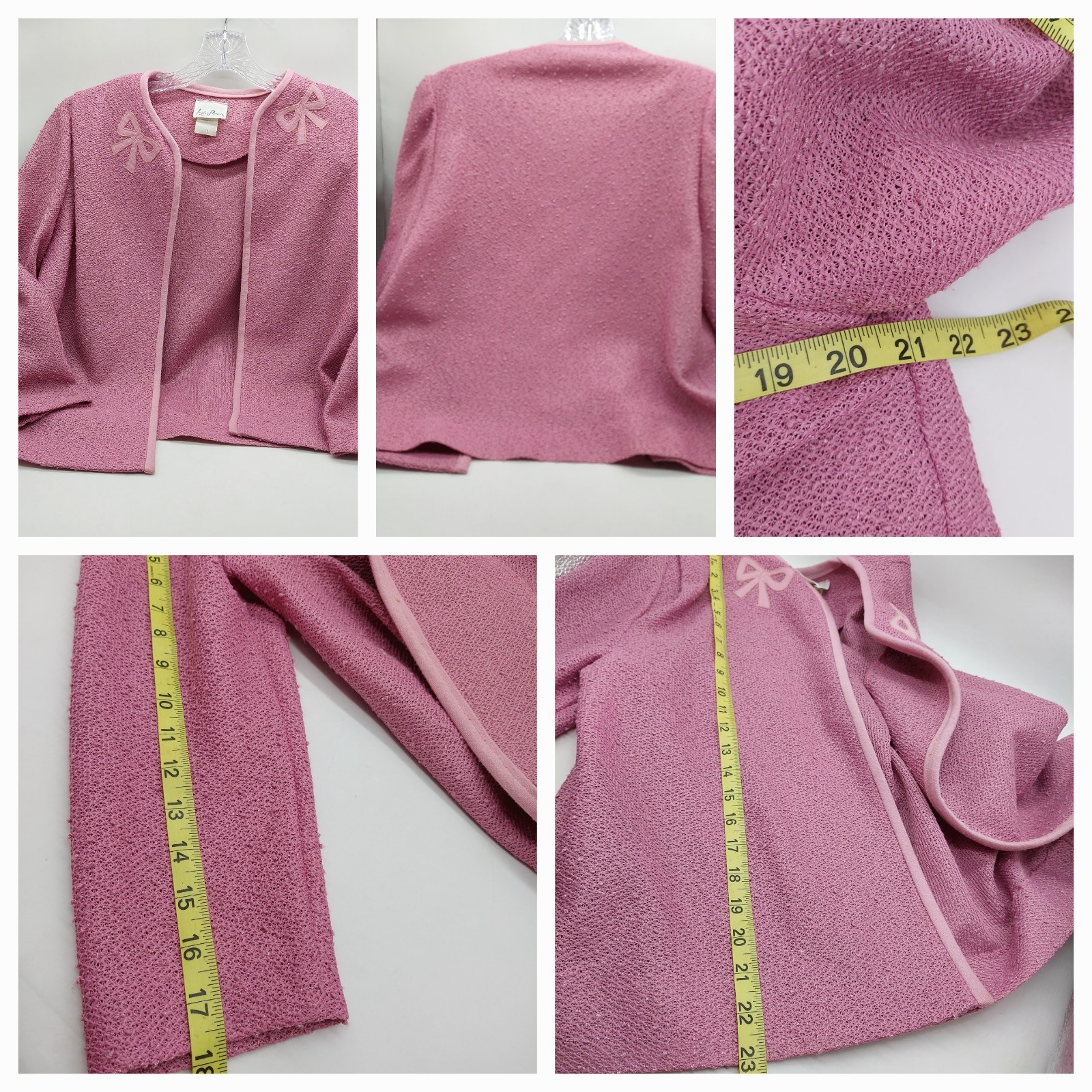 Leslie Pomer Pink Sleeveless Dress With Jacket Size 14 B 1960 Belted READ