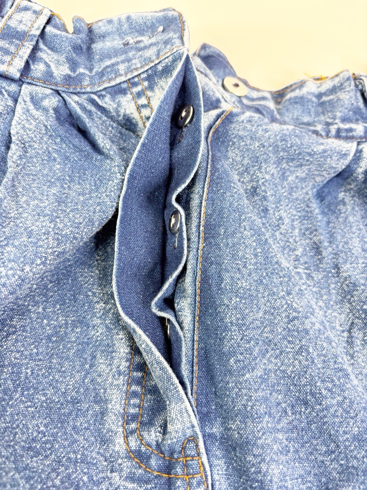 VTG Pretty Bleu Large Beaded Denim Button Shirt & Mom Jeans (26×26) Set GUC