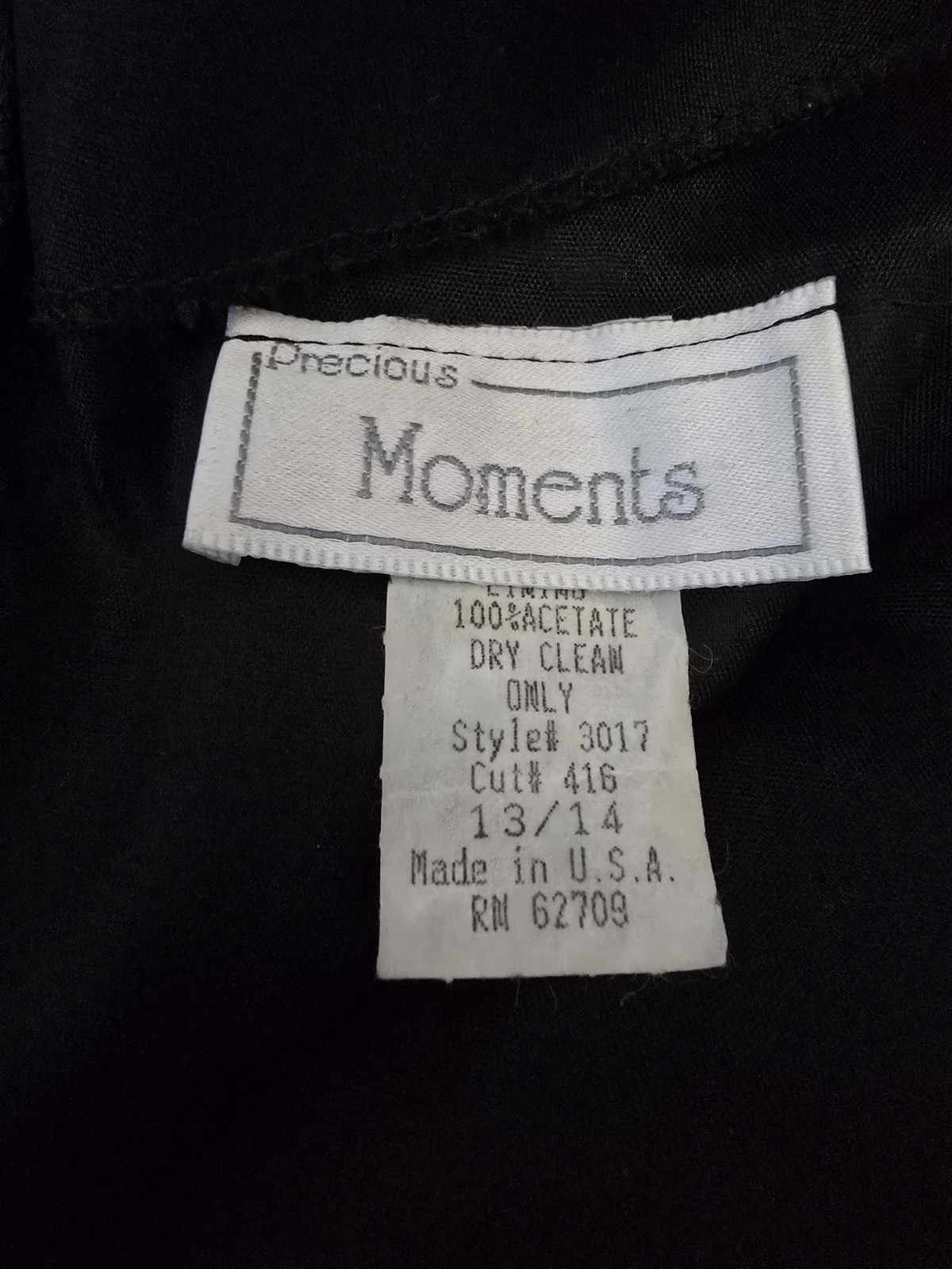 Rare Vintage Precious Moments Dress Black Sequin Formal Size 13/14 Flare Hem
