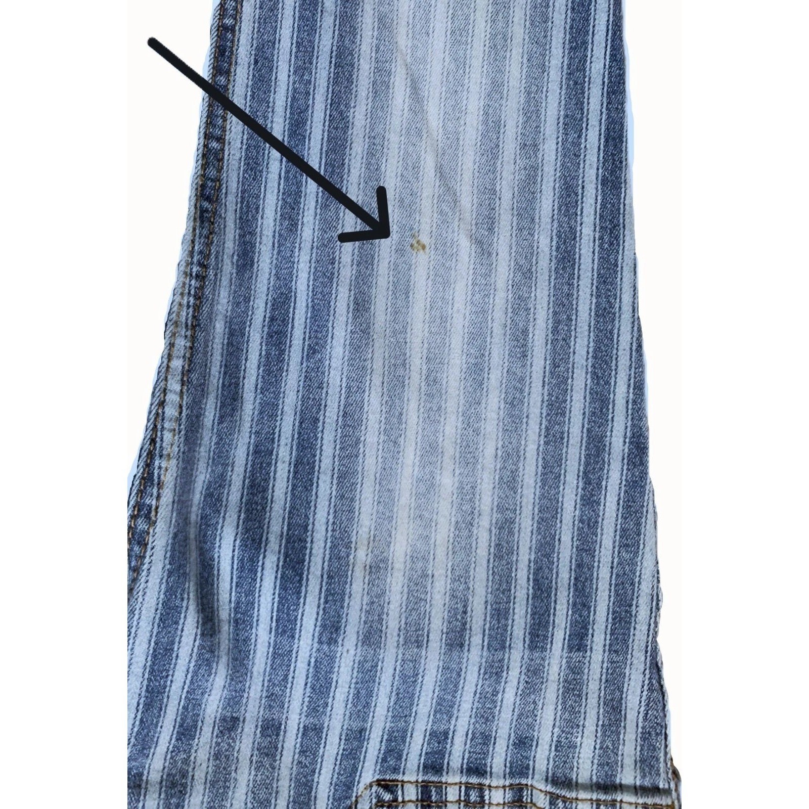 Cowgirl Hippie Boho Rock&Roll Jeans BUTTON FLY Striped Distress Bootcut 28W x 33