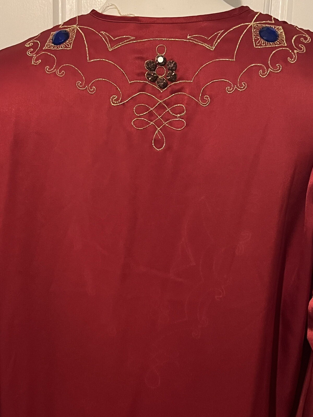 Vintage Oscar de al Renta for Swirl Sample Item Red Silk Tunic Lounge Dress 8