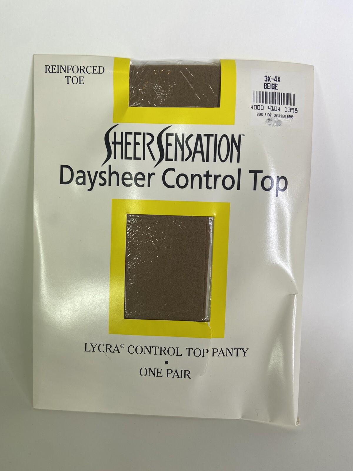 Vintage Modern Woman Sheer Sensation Daysheer Control Top Pantyhose 3X-4X Beige