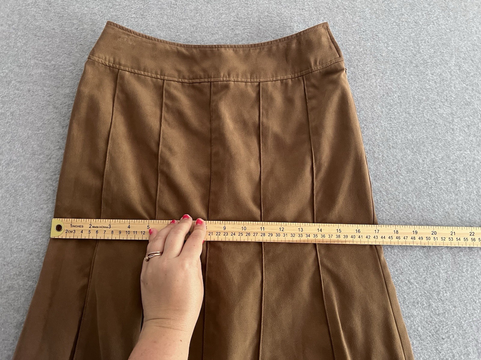 Vintage A. V. V Michel Klein Mermaid Skirt 36 Japan Import 25W Brown Suede Feel