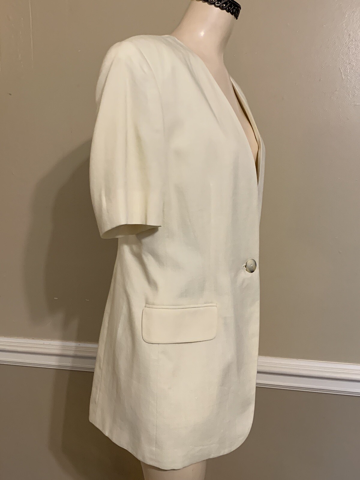 Rena Rowan SAVILLE GARDEN PARTY Short Sleeve Blazer Jacket Ladies S-8 Yellow NOS