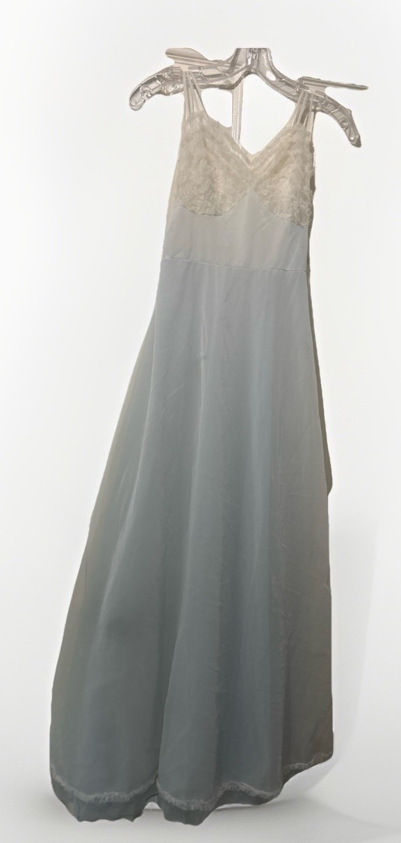 Vintage Light Blue Slip Dress White Overlay Size XS/S? Fairy Coquette Twee Sheer