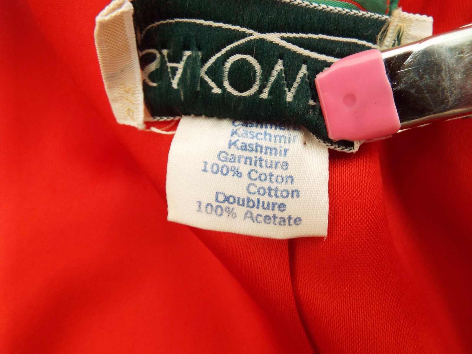 Vintage 1980s KENZO Wool & Cashmere Red Jacket Blazer Coat Size 38 Paris Lined