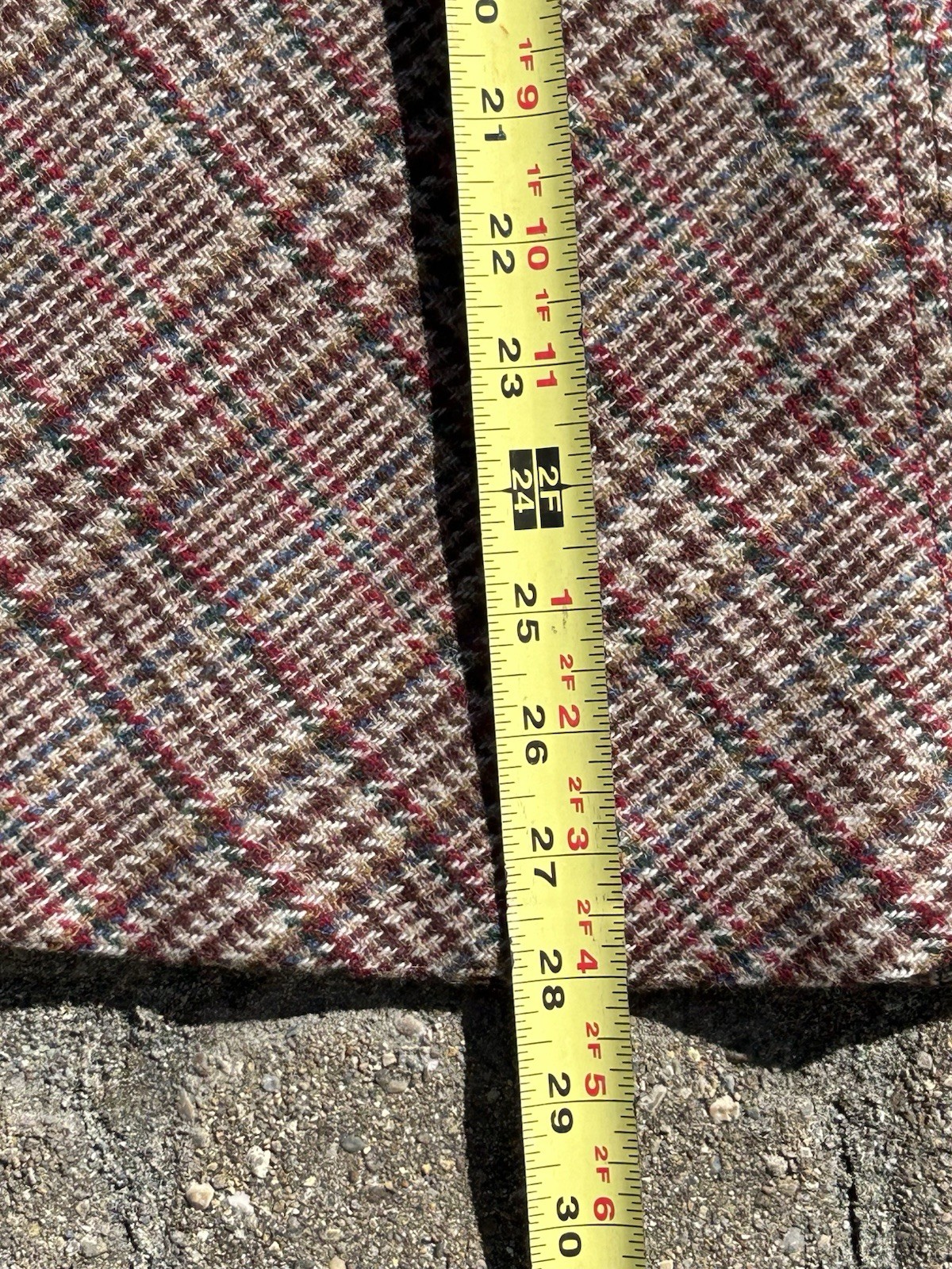Vintage 60-70s Patty Woodard Button Zipper Plaid Wool Midi Skirt Size 11-12