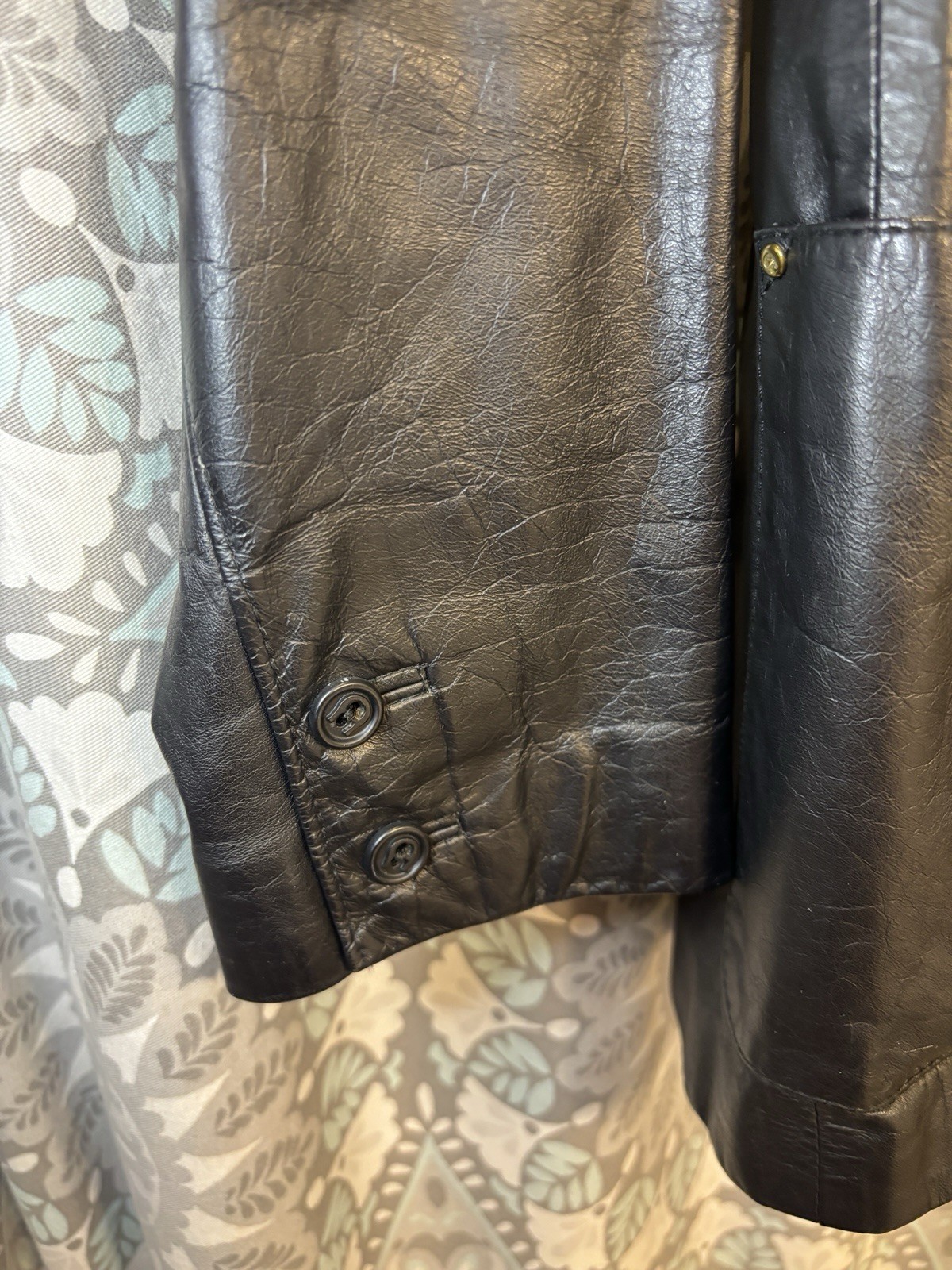 Vintage Etienne Aigner 100% Genuine Leather Jacket Coat Black Hong Kong Size 6