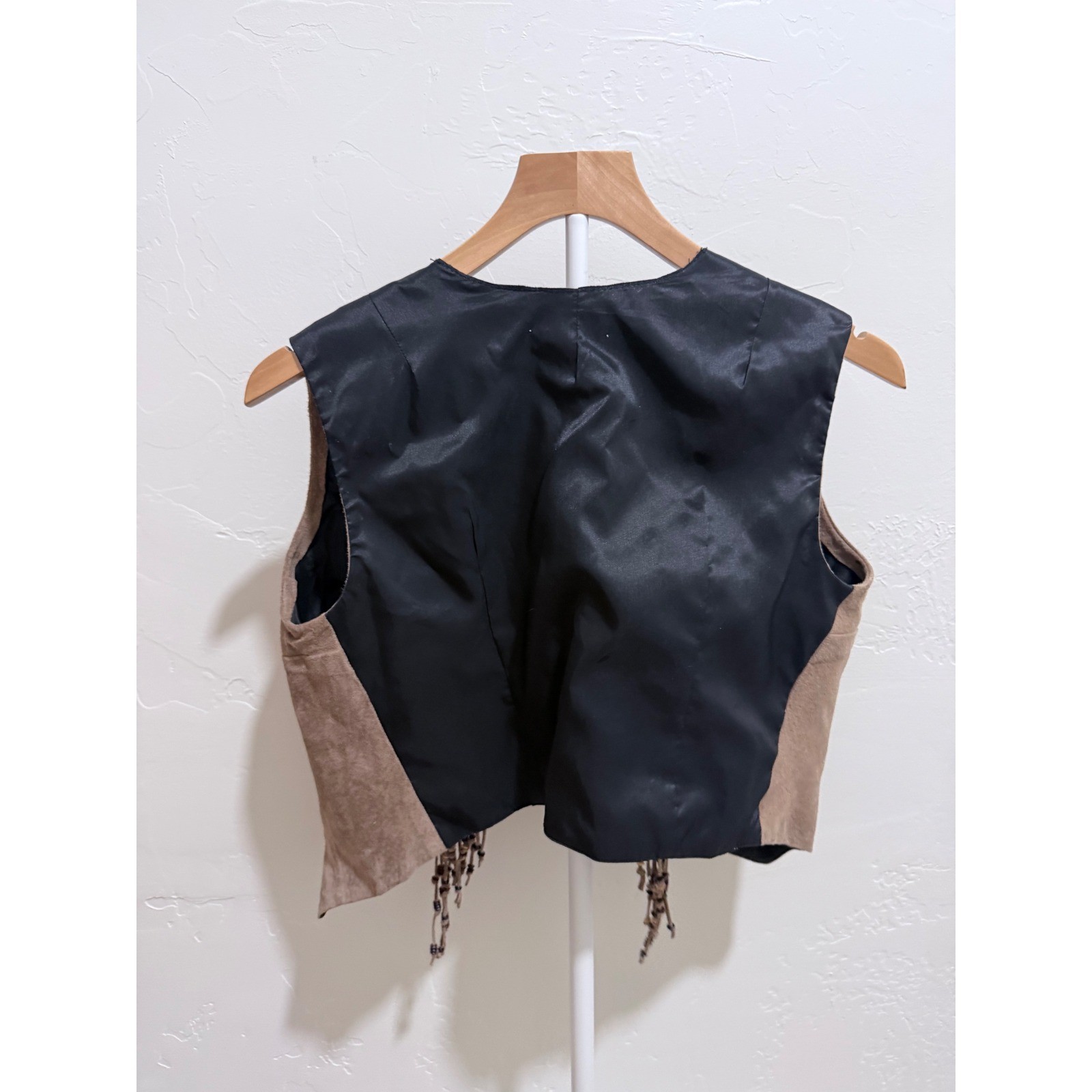 Handmade Suede Leather Vest Beaded Fringe | Western Boho Festival Vintage