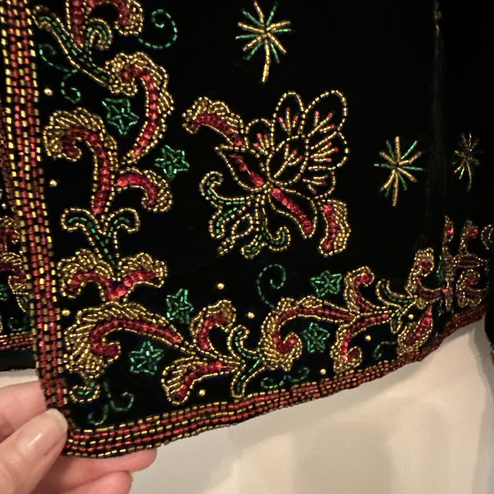 Vintage Adrianna Papell Evening Beaded Velvet Jacket Holiday NWT Women’s Sz M