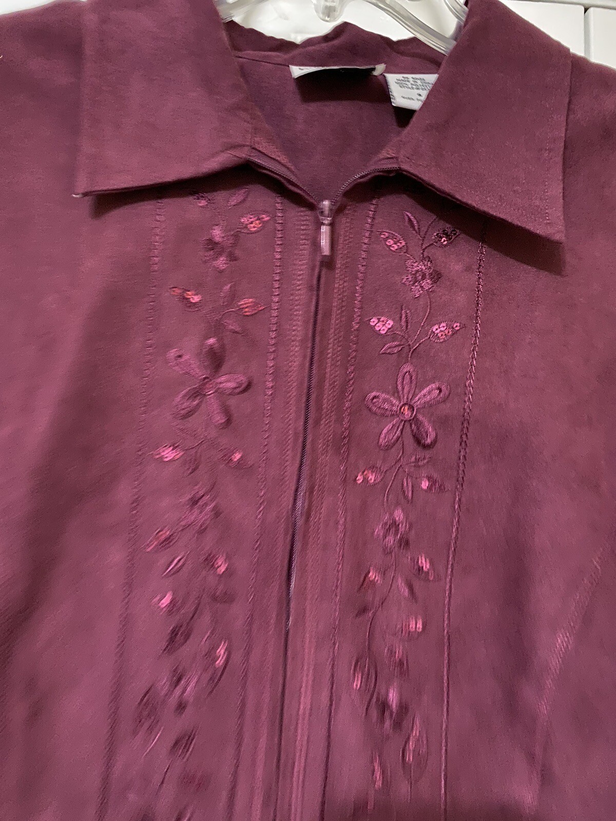 Vintage Bon Worth 3 Piece Purple Poly Suede Sportswear Set Shirt Pants Jacket S