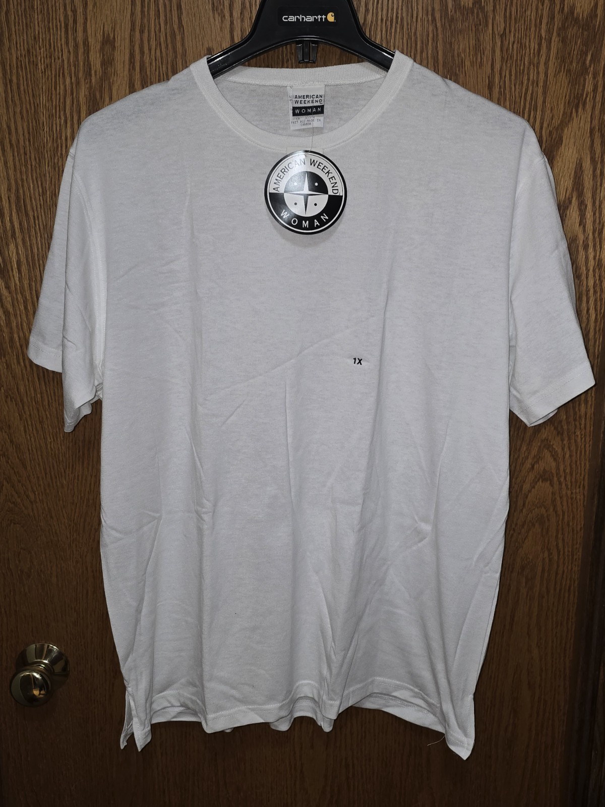 Vintage 90s Montgomery Ward American Weekend Woman Shirt 1X White NOS NWT Canada