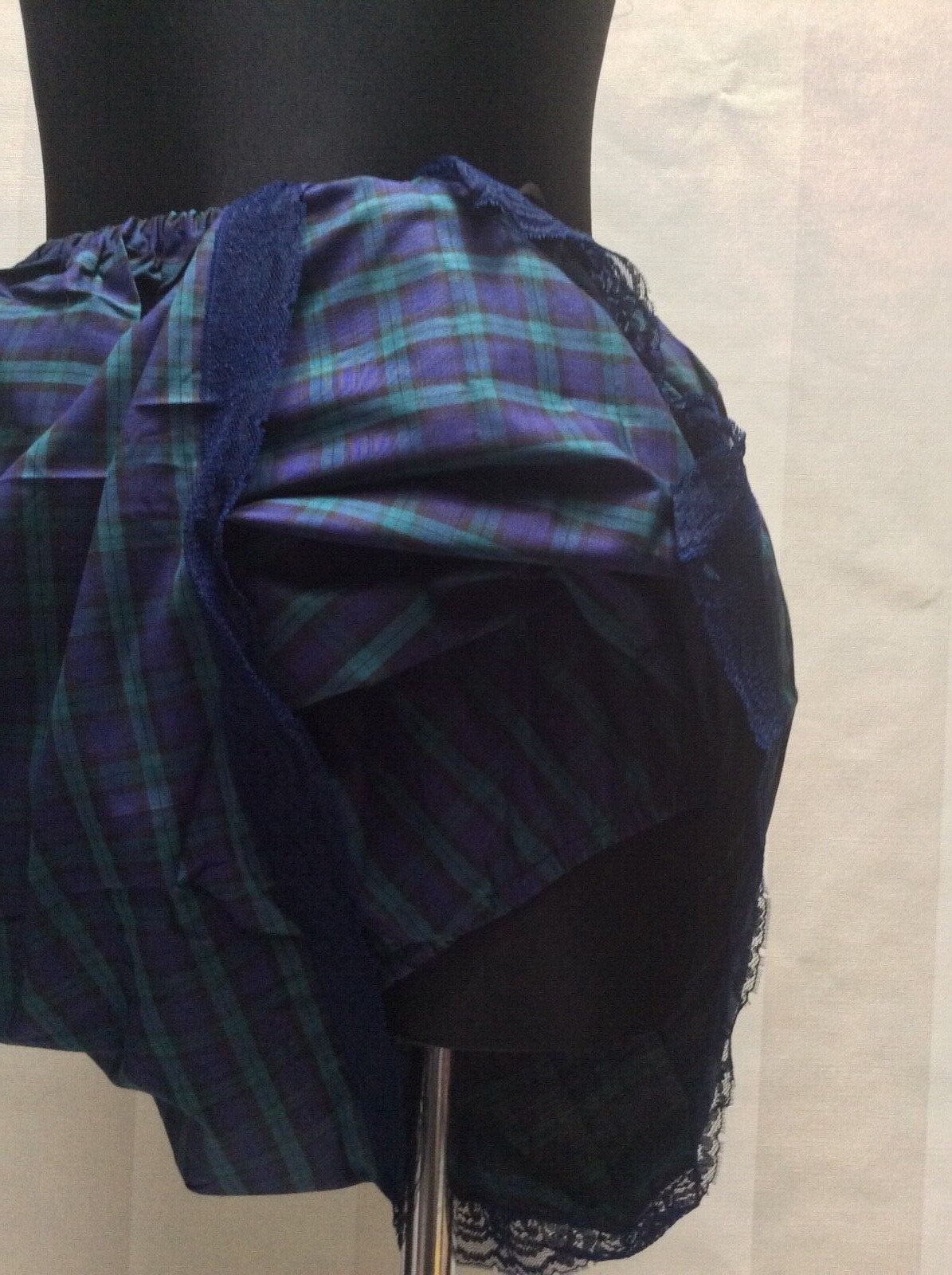 Vintage 60s Tartan Lingerie Set Made in Holland. Underskirt and Brief. Size M-L.